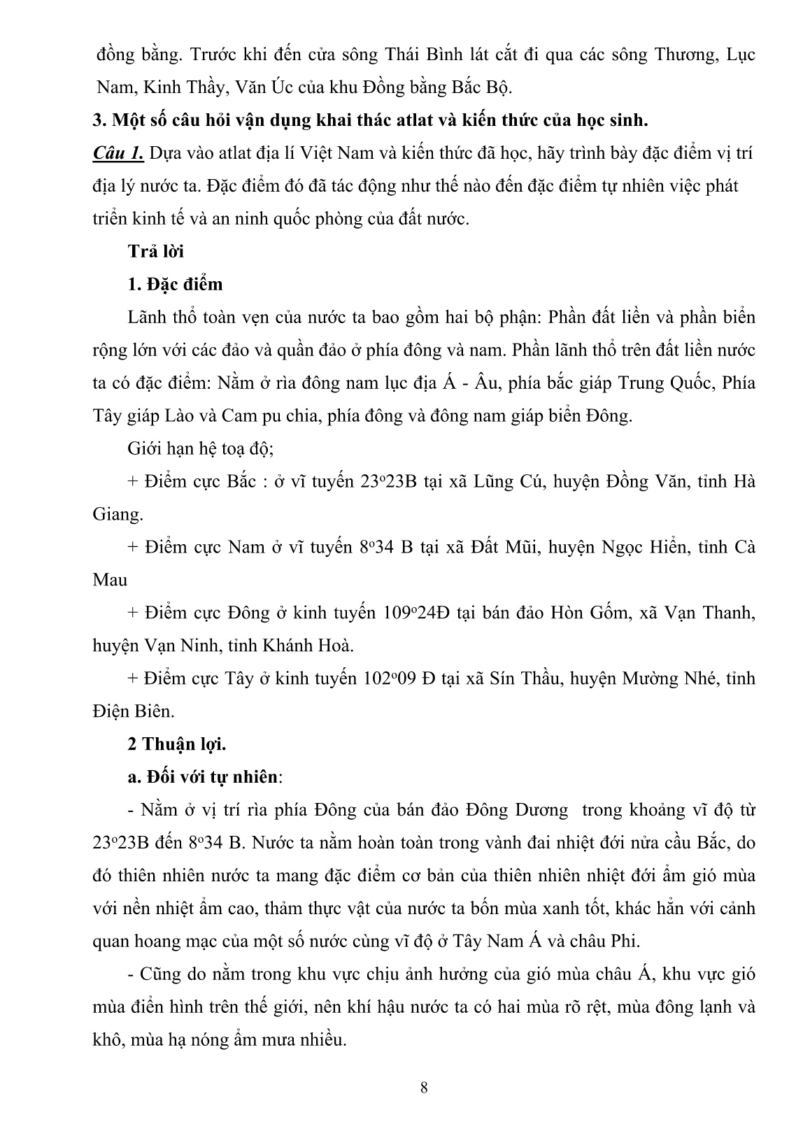 Sáng kiến kinh nghiệm Hướng dẫn học sinh giỏi khai thác Atlat khi học địa lí tự nhiên Việt Nam trang 8