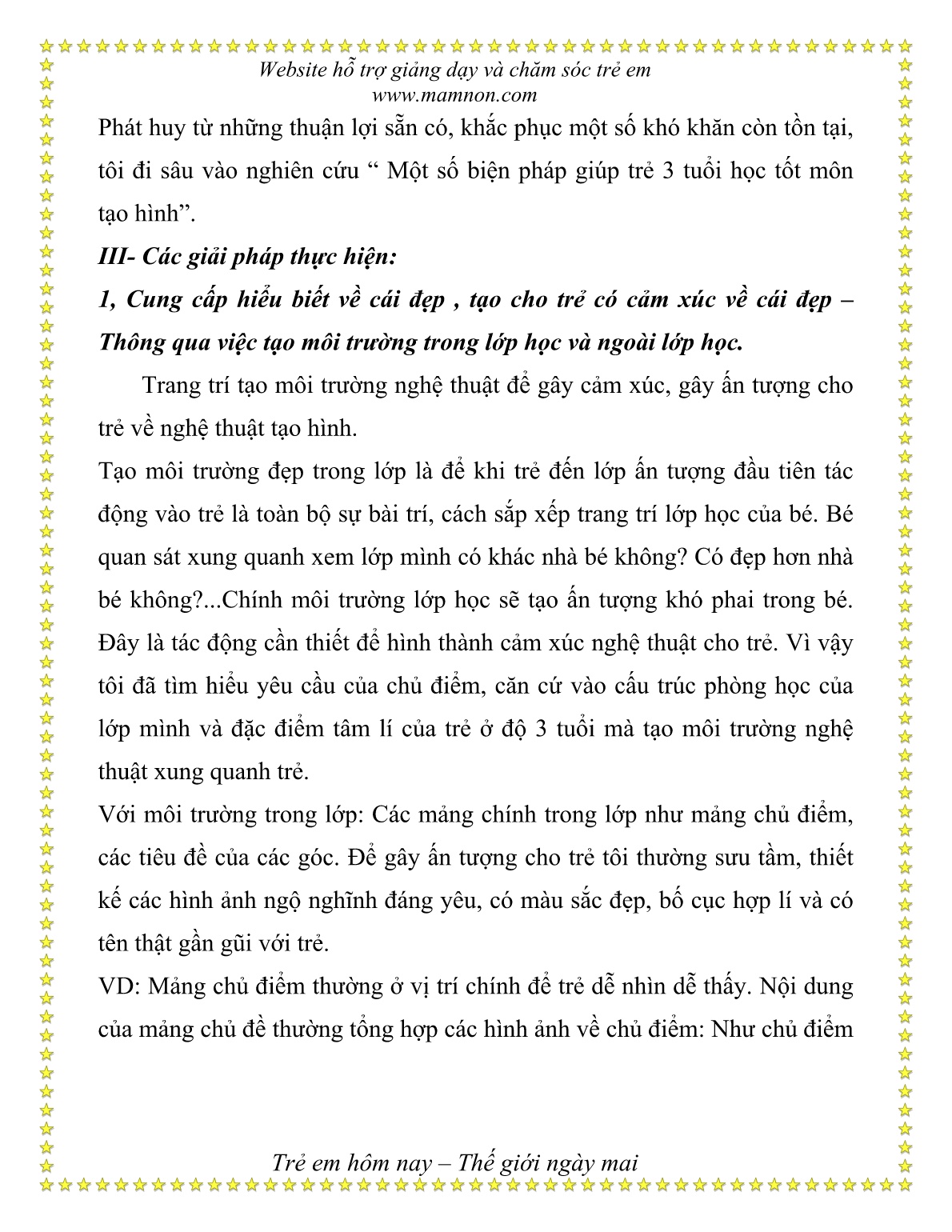 Sáng kiến kinh nghiệm Một số biện pháp phát triển thẩm mỹ cho trẻ 3 tuổi thông qua hoạt động tạo hình trang 4