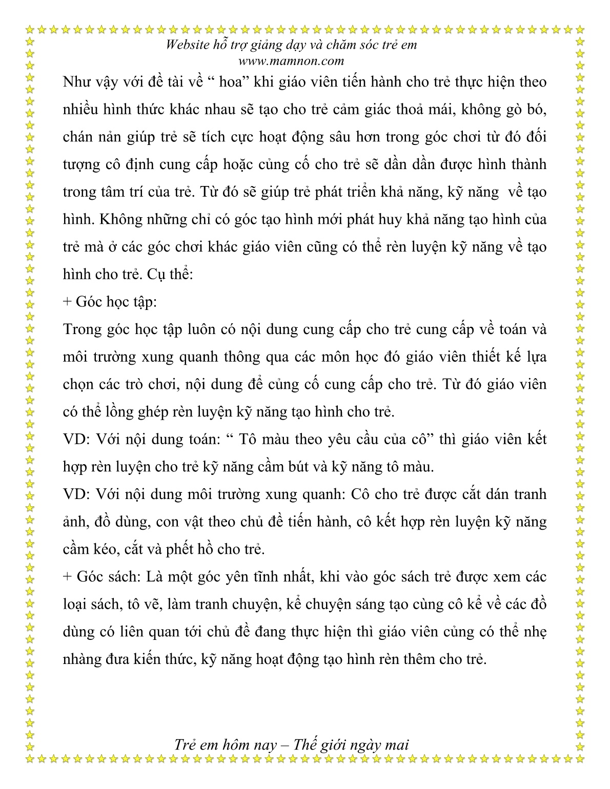 Sáng kiến kinh nghiệm Một số biện pháp phát triển thẩm mỹ cho trẻ 3 tuổi thông qua hoạt động tạo hình trang 8