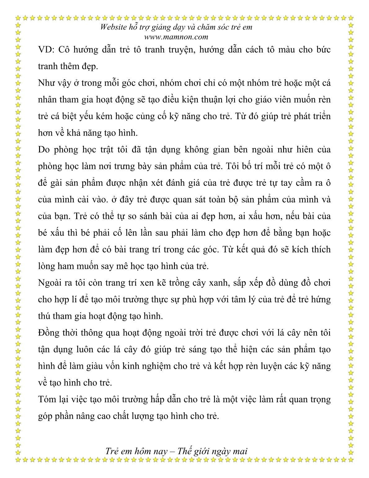 Sáng kiến kinh nghiệm Một số biện pháp phát triển thẩm mỹ cho trẻ 3 tuổi thông qua hoạt động tạo hình trang 9