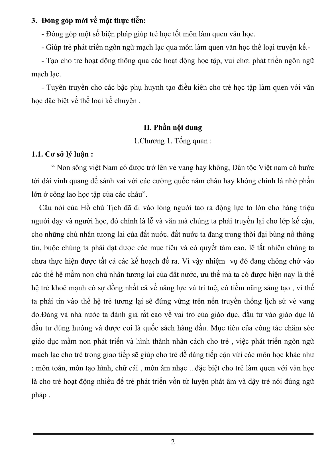 SKKN Một số biện pháp phát triển ngôn ngữ mạch lạc cho trẻ 5-6 tuổi thông qua môn Văn học thể loại truyện kể trang 2