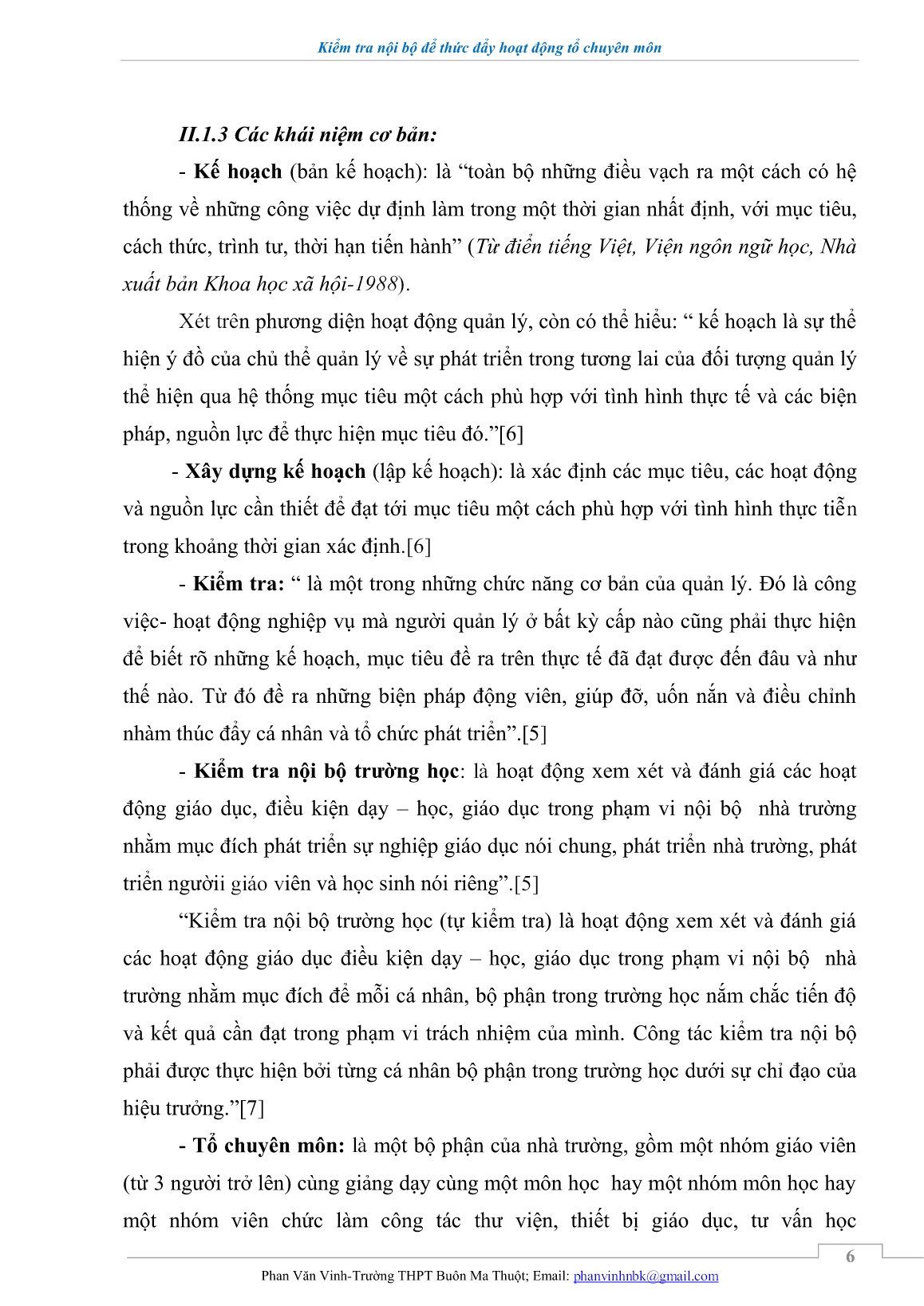 Sáng kiến kinh nghiệm Kiểm tra nội bộ để thúc đẩy hoạt động của tổ chuyên môn ở trường THPT Buôn Ma Thuột trang 6