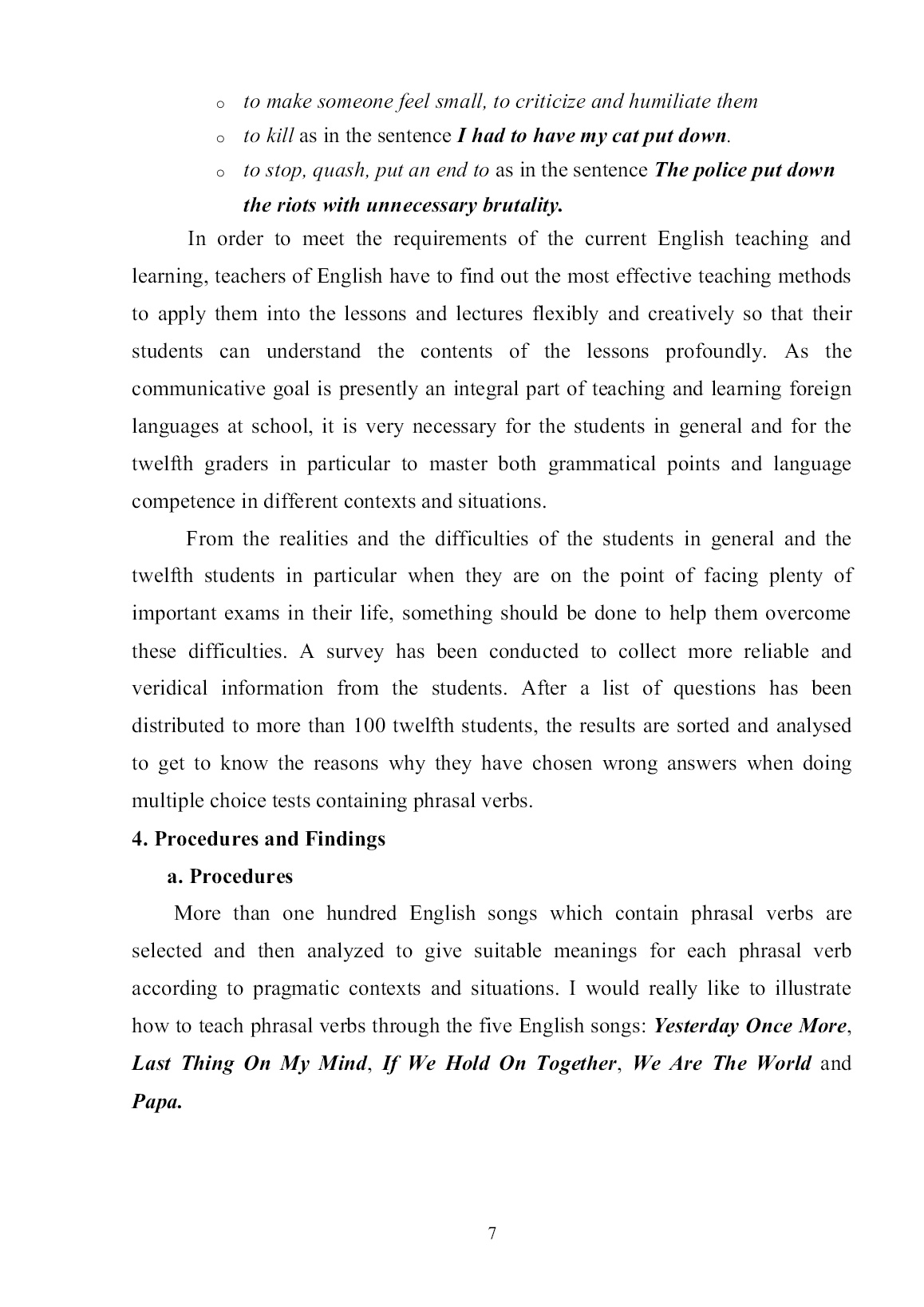 Sáng kiến kinh nghiệm Teaching phrasal verbs through English songs at Buon Ma Thuot upper secondary school trang 9