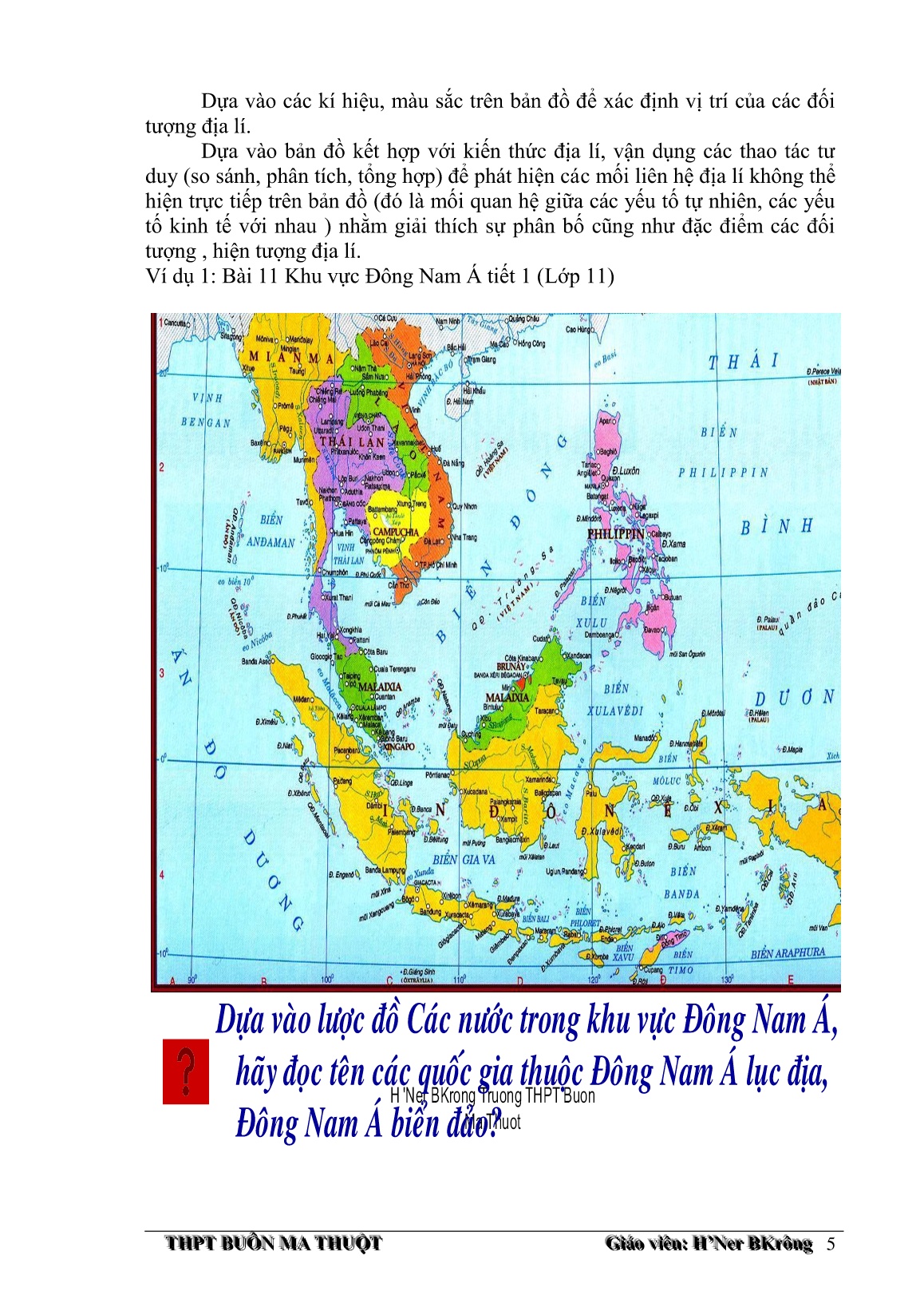 Hướng dẫn học sinh có một số kĩ năng để học tốt môn Địa lí ở Trường THPT trang 5