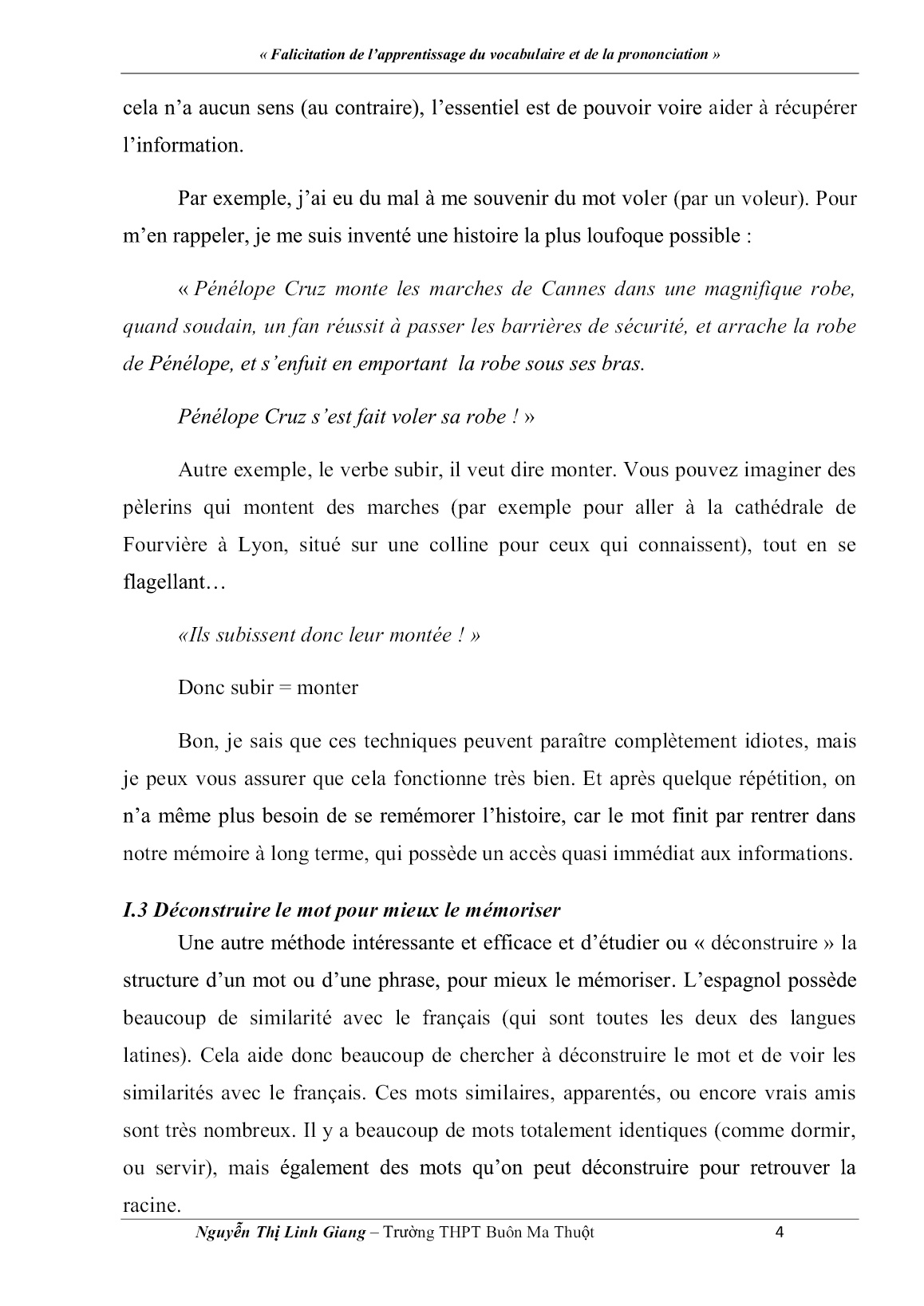 Sáng kiến kinh nghiệm Falicitation de l’apprentissage du vocabulaire et de la prononciation trang 4