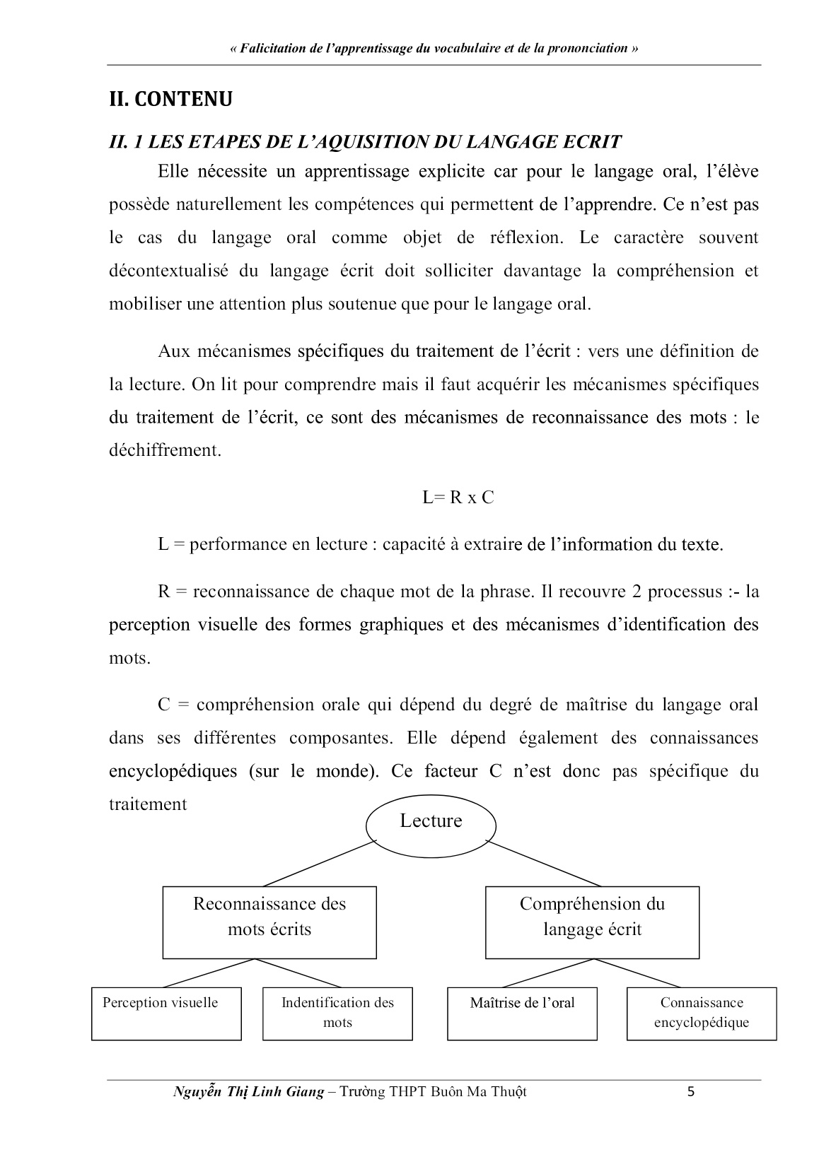 Sáng kiến kinh nghiệm Falicitation de l’apprentissage du vocabulaire et de la prononciation trang 5