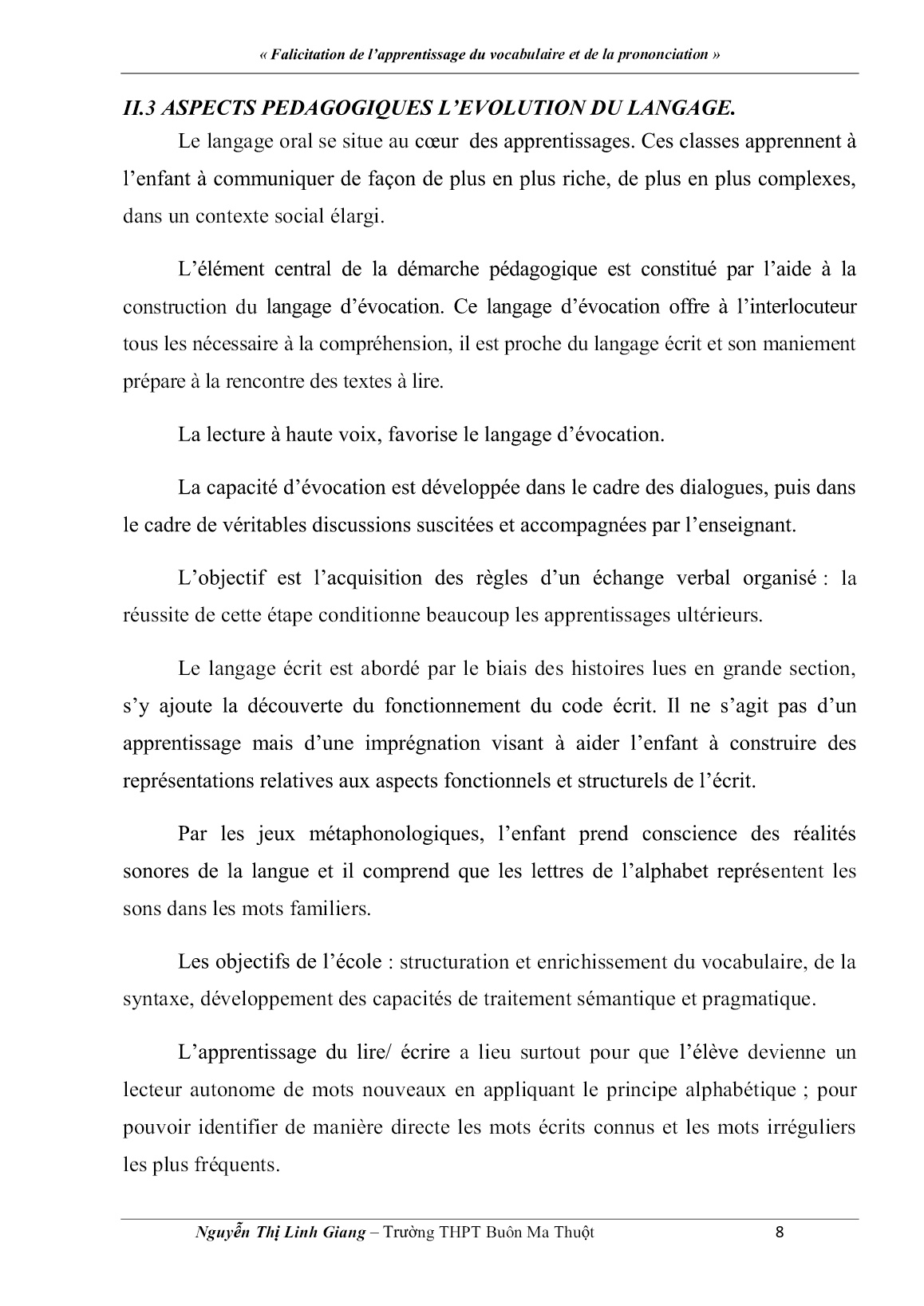 Sáng kiến kinh nghiệm Falicitation de l’apprentissage du vocabulaire et de la prononciation trang 8