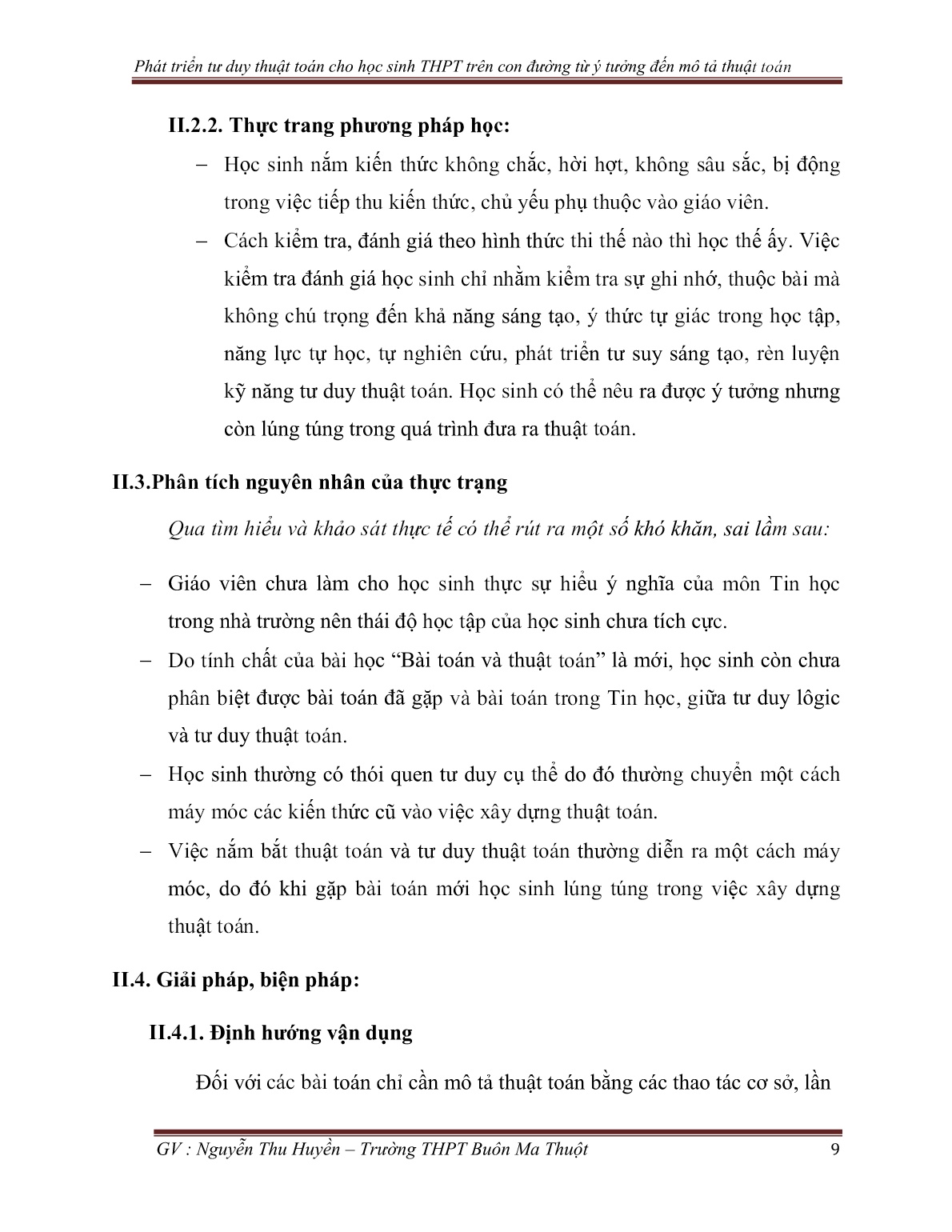 Sáng kiến kinh nghiệm Phát triển tư duy thuật toán cho học sinh THPT trên con đường từ ý tưởng đến mô tả thuật toán trang 10