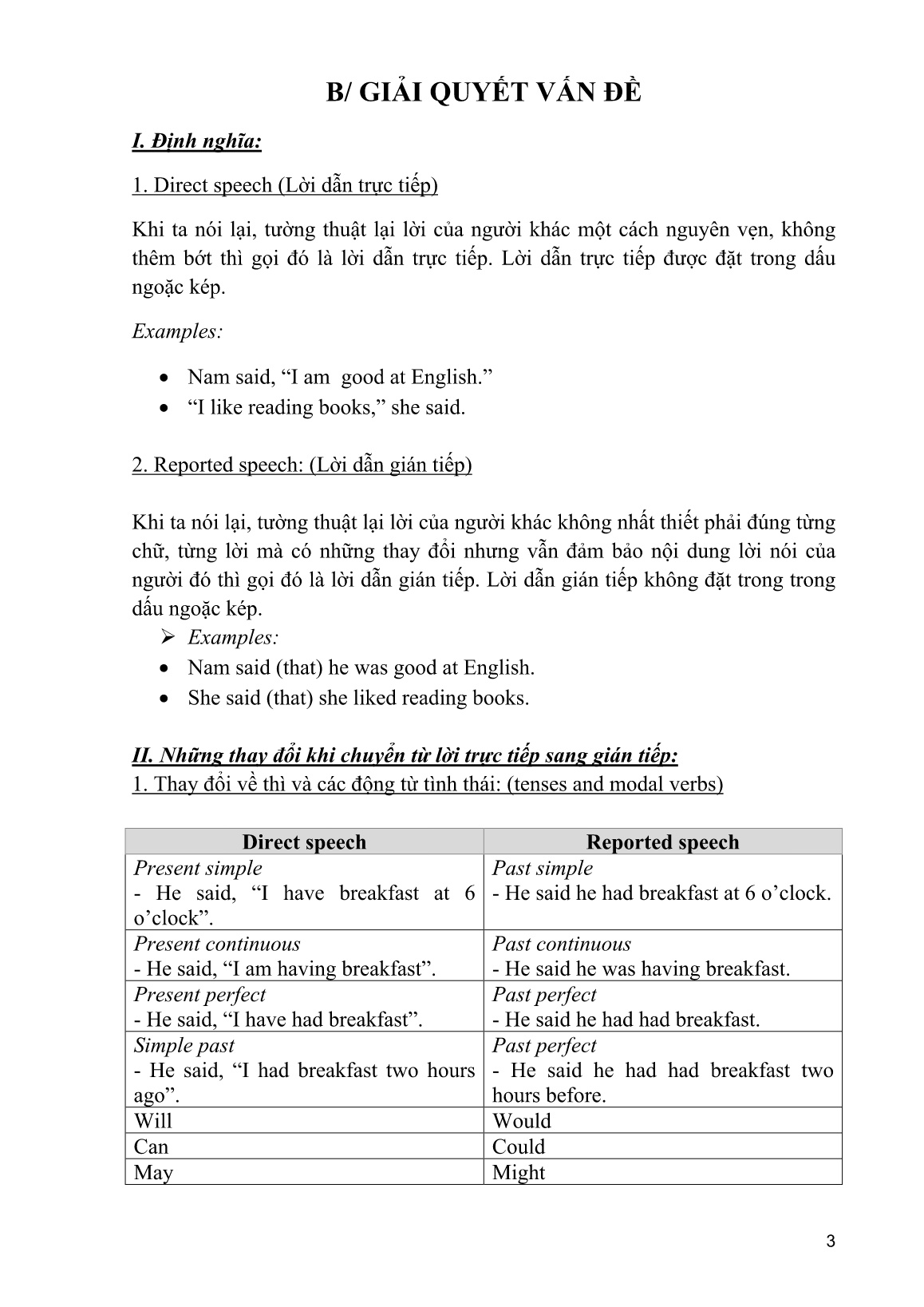 Sáng kiến kinh nghiệm Làm thế nào để dạy REPORTED SPEECH cho học sinh lớp 9 có hiệu quả trang 3