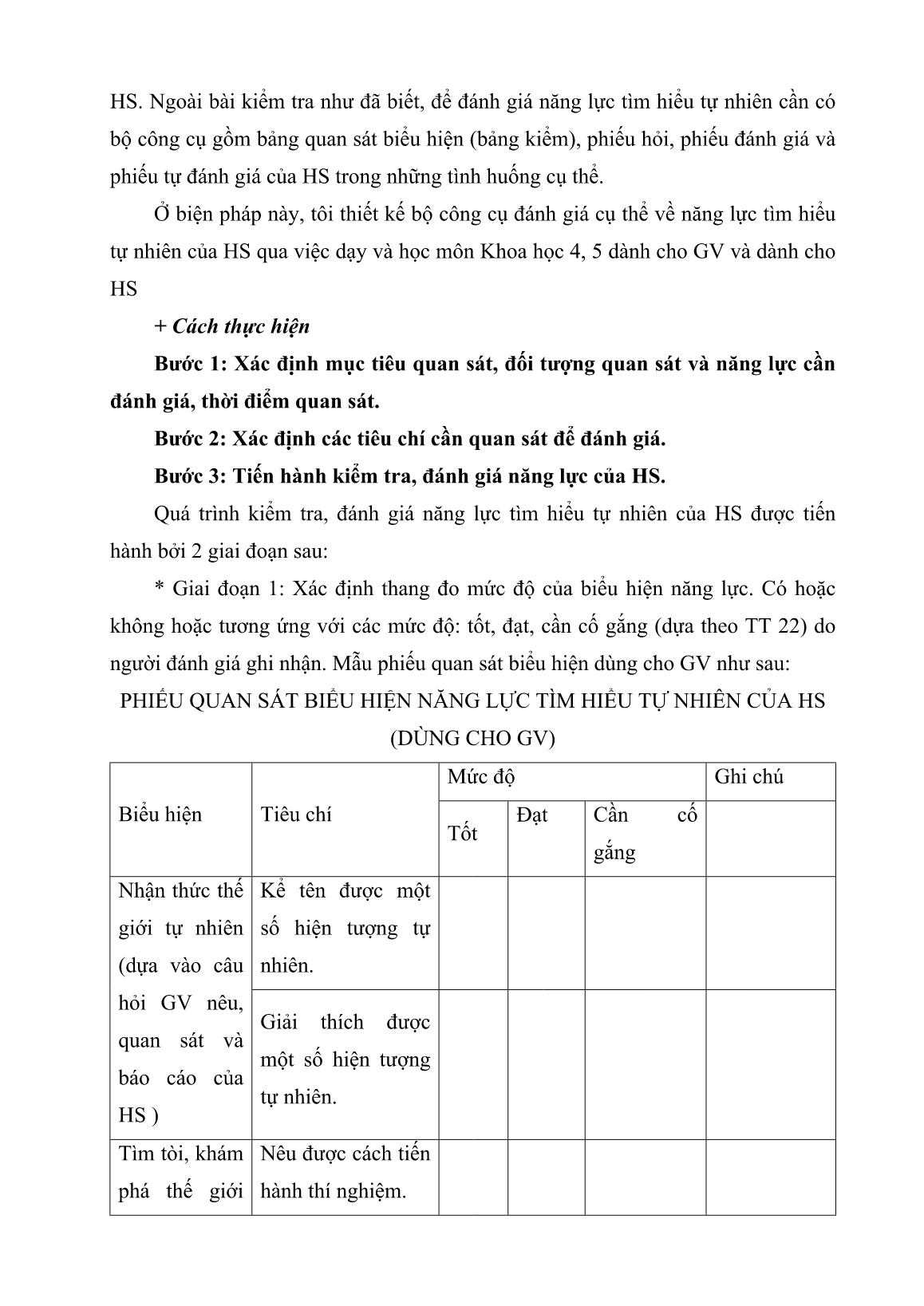 Báo cáo biện pháp Một số biện pháp phát triển năng lực tìm hiểu tự nhiên trong dạy học môn Khoa học lớp 4, 5 trang 7