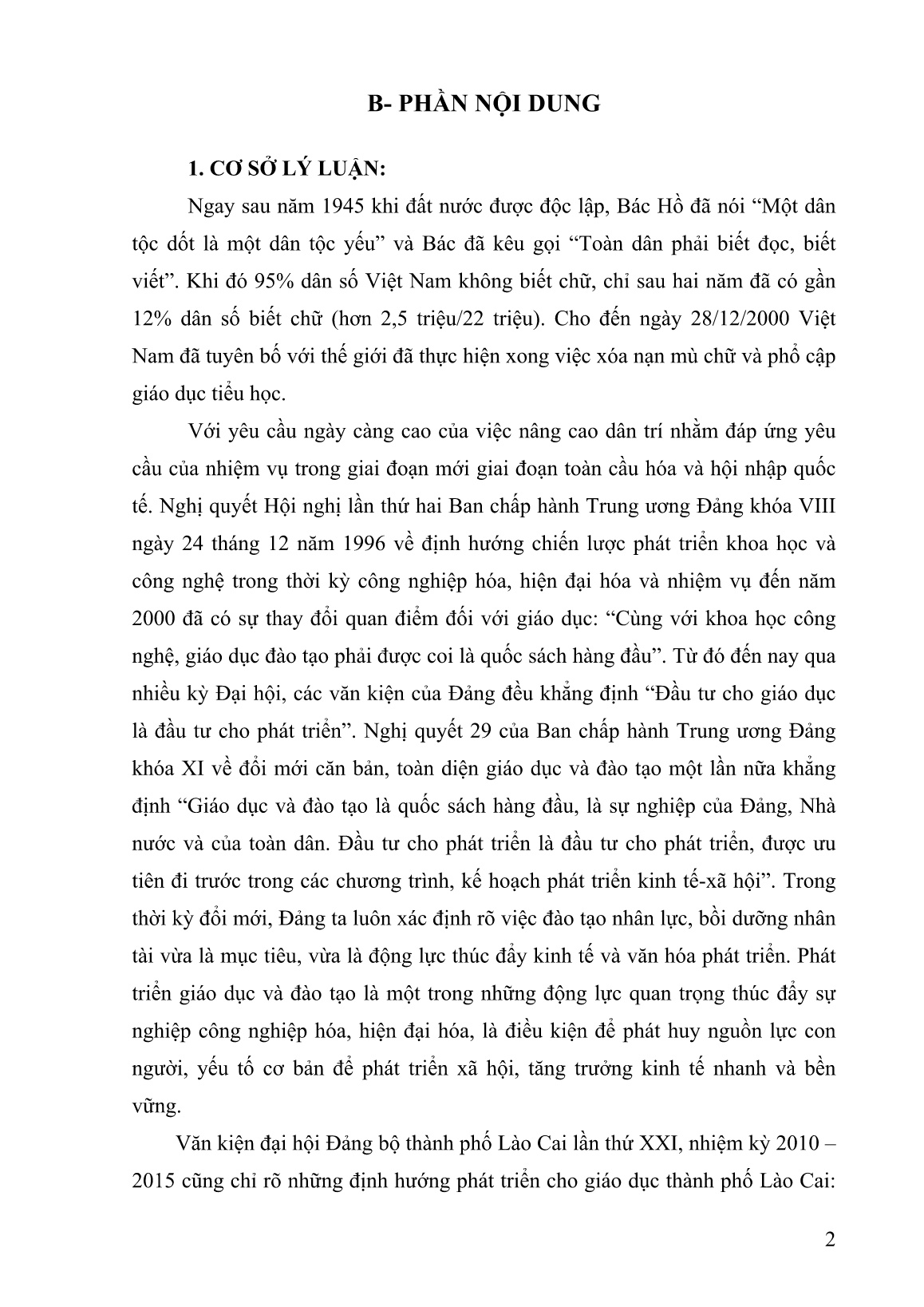 Sáng kiến kinh nghiệm Một số biện pháp quản lý ôn thi tốt nghiệp THPT ở trung tâm GDTX số 1 TP Lào Cai trang 3 Sáng kiến kinh nghiệm Một số biện pháp quản lý ôn thi tốt nghiệp THPT ở trung tâm GDTX số 1 TP Lào Cai trang 3