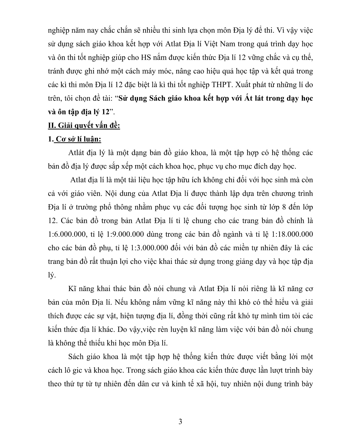 Sáng kiến kinh nghiệm Sử dụng Sách giáo khoa kết hợp với Át lát trong dạy học và ôn tập Địa lý 12 trang 3 Sáng kiến kinh nghiệm Sử dụng Sách giáo khoa kết hợp với Át lát trong dạy học và ôn tập Địa lý 12 trang 3