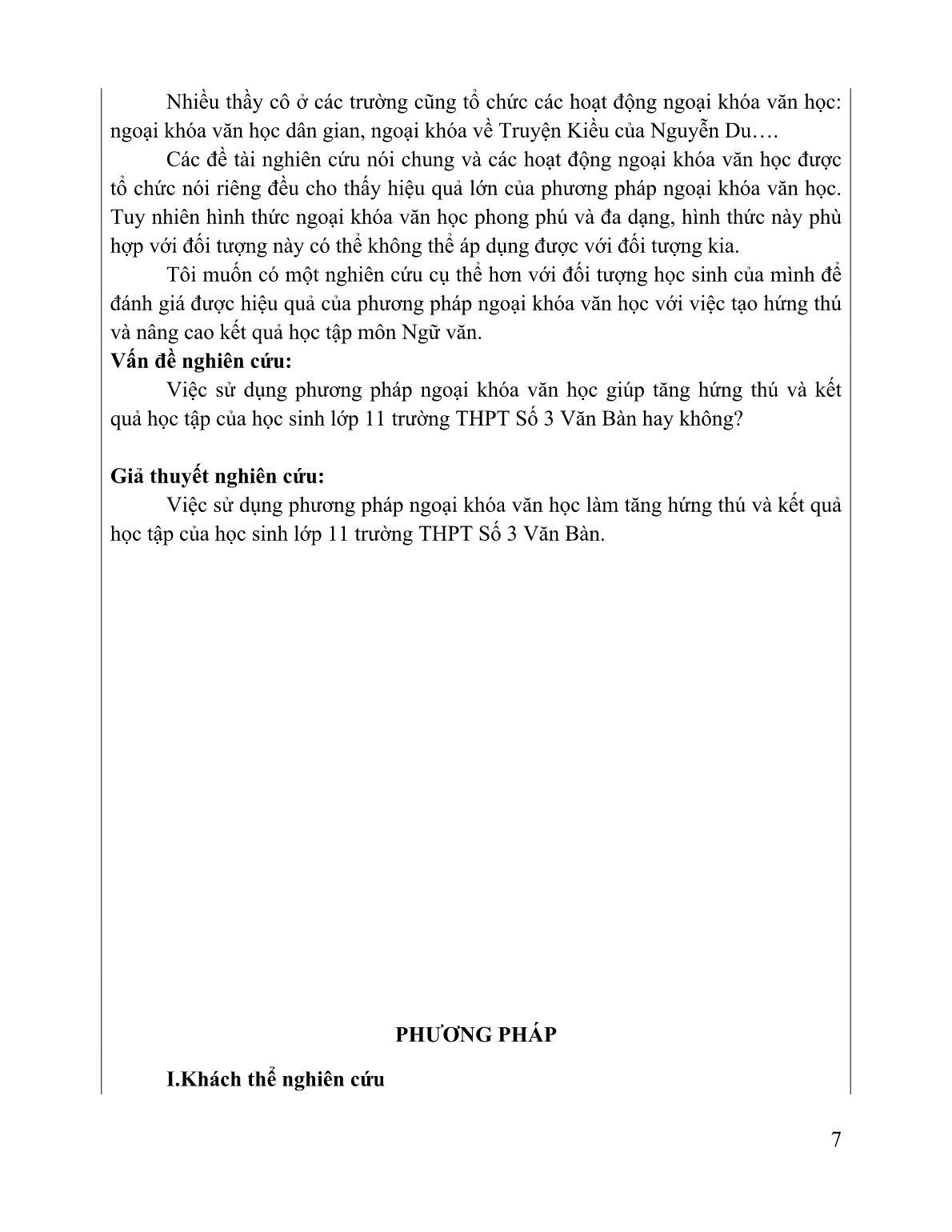 SKKN Áp dụng phương pháp ngoại khóa văn học nhằm tạo hứng thú và nâng cao kết quả học tập môn Ngữ văn Lớp 11 tại trường THPT số 3 Văn Bàn trang 7 SKKN Áp dụng phương pháp ngoại khóa văn học nhằm tạo hứng thú và nâng cao kết quả học tập môn Ngữ văn Lớp 11 tại trường THPT số 3 Văn Bàn trang 7