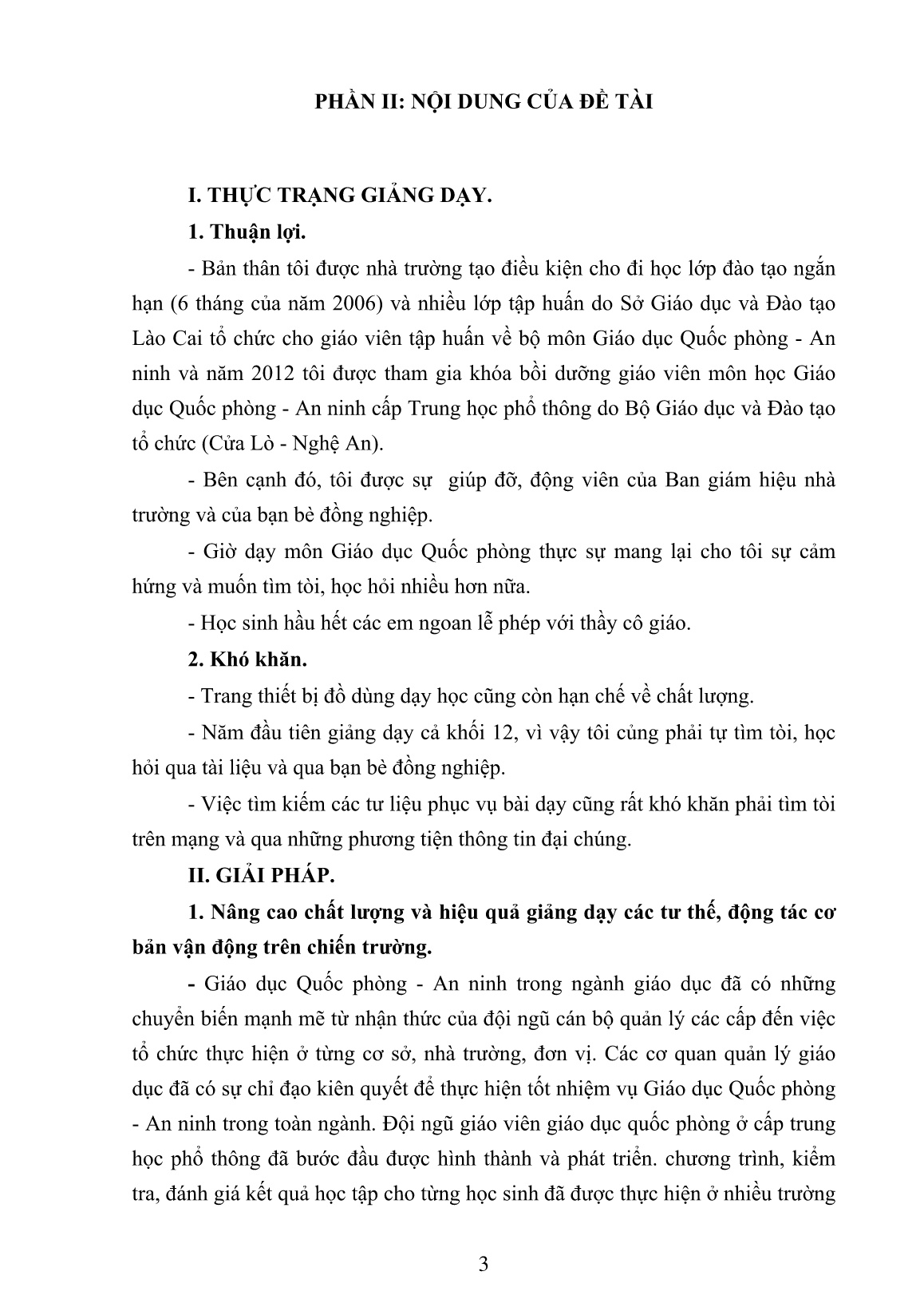 SKKN Một số phương pháp nhằm nâng cao hiệu quả giảng dạy bài các tư thế, động tác cơ bản vận động trên chiến trường trang 3 SKKN Một số phương pháp nhằm nâng cao hiệu quả giảng dạy bài các tư thế, động tác cơ bản vận động trên chiến trường trang 3