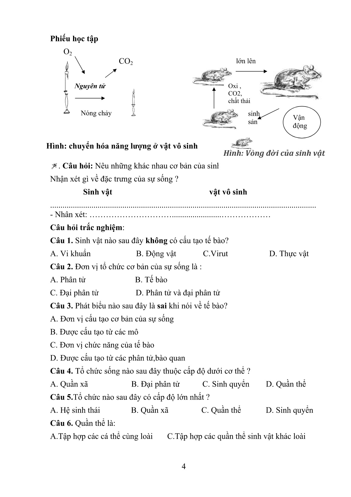 Mô tả Sáng kiến Một số giải pháp giúp học sinh học tốt môn Sinh học 10 trang 4