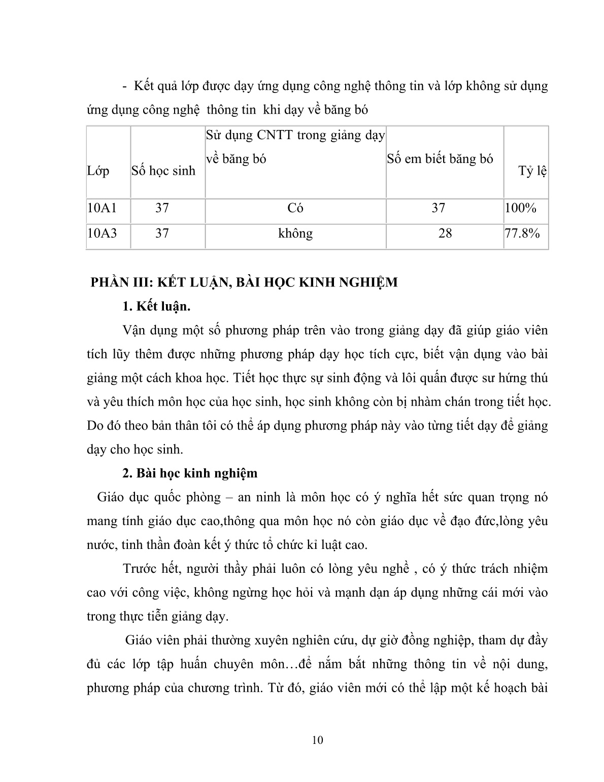SKKN Một số phương pháp nhằm nâng cao chất lượng và tạo hứng thú học tập cho học sinh trong môn Giáo dục quốc phòng – an ninh trang 10 SKKN Một số phương pháp nhằm nâng cao chất lượng và tạo hứng thú học tập cho học sinh trong môn Giáo dục quốc phòng – an ninh trang 10