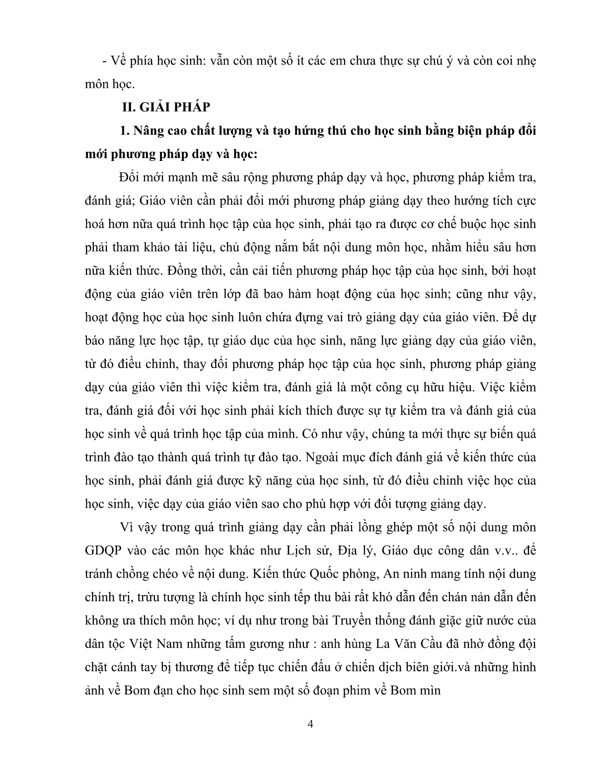 SKKN Một số phương pháp nhằm nâng cao chất lượng và tạo hứng thú học tập cho học sinh trong môn Giáo dục quốc phòng – an ninh trang 4 SKKN Một số phương pháp nhằm nâng cao chất lượng và tạo hứng thú học tập cho học sinh trong môn Giáo dục quốc phòng – an ninh trang 4