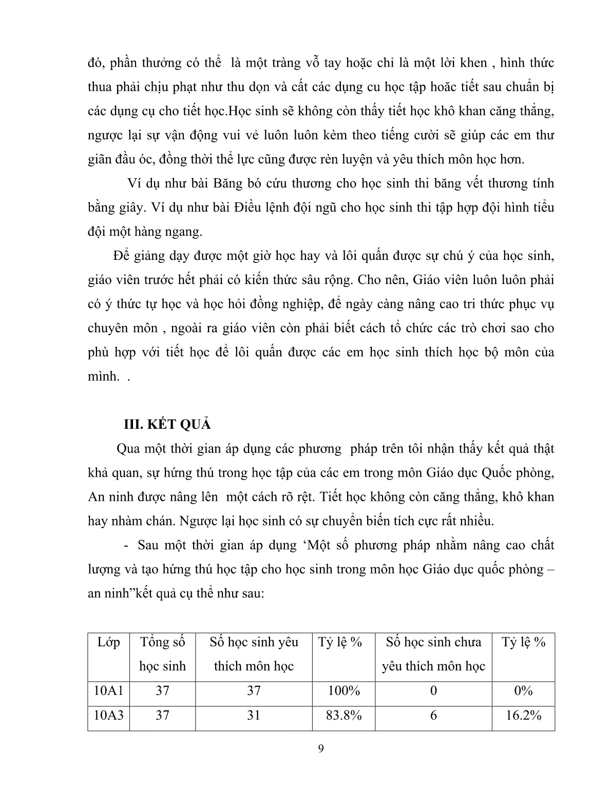 SKKN Một số phương pháp nhằm nâng cao chất lượng và tạo hứng thú học tập cho học sinh trong môn Giáo dục quốc phòng – an ninh trang 9 SKKN Một số phương pháp nhằm nâng cao chất lượng và tạo hứng thú học tập cho học sinh trong môn Giáo dục quốc phòng – an ninh trang 9