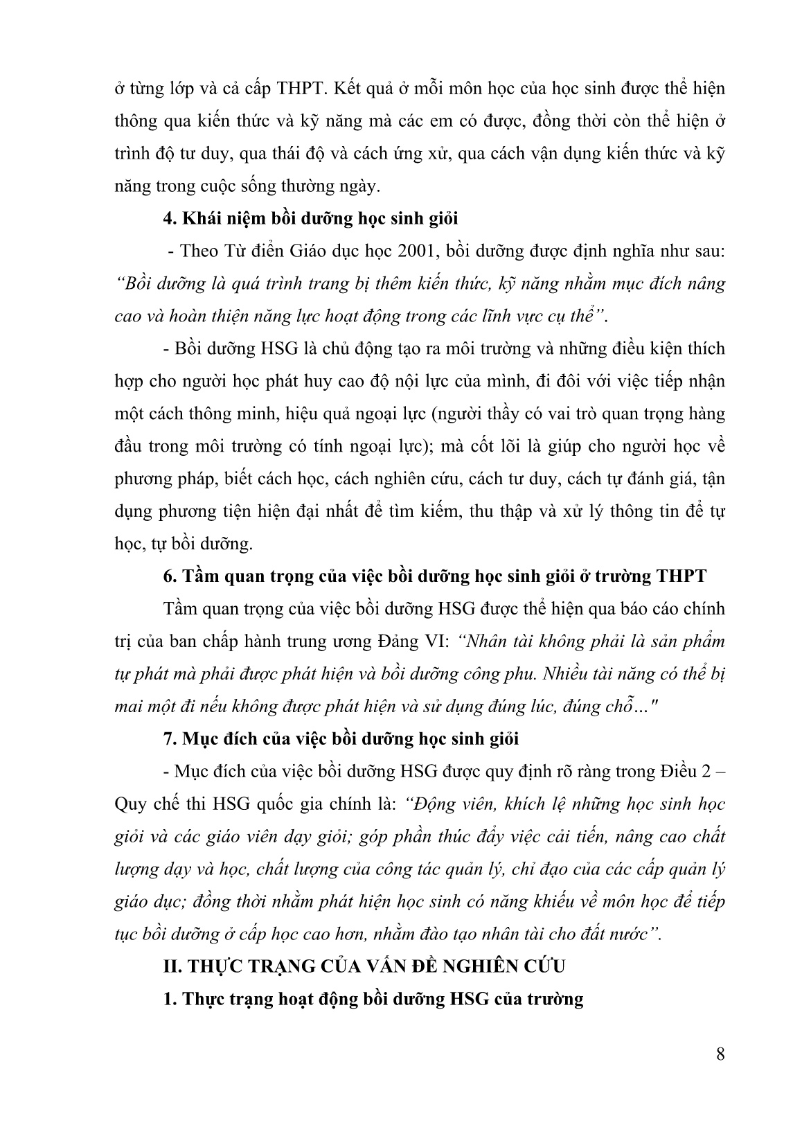 SKKN Quản lý và nâng cao chất lượng công tác bồi dưỡng học sinh giỏi, học sinh năng khiếu ở trường THPT Số 2 Văn Bàn trang 9 SKKN Quản lý và nâng cao chất lượng công tác bồi dưỡng học sinh giỏi, học sinh năng khiếu ở trường THPT Số 2 Văn Bàn trang 9