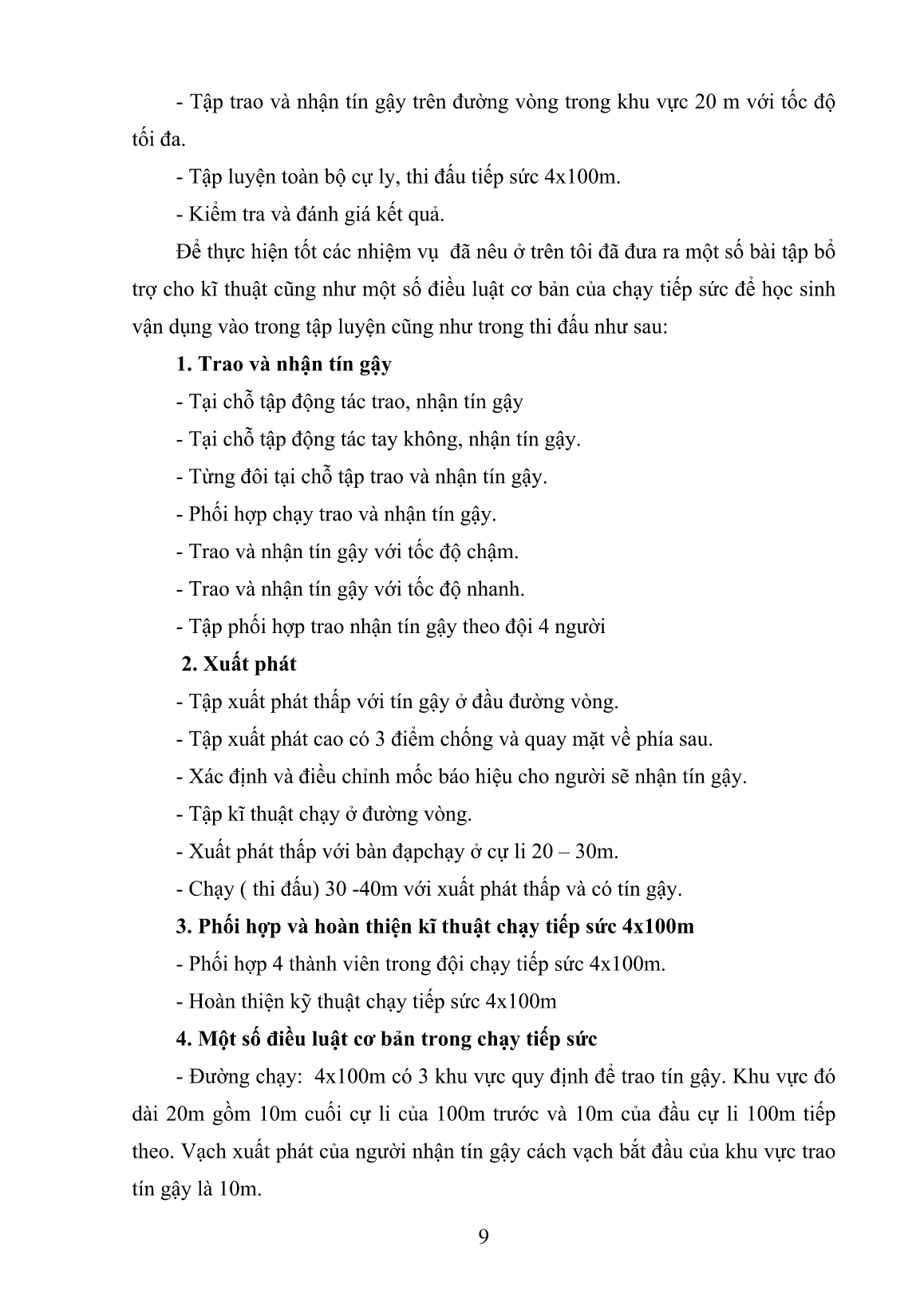 Sáng kiến kinh nghiệm Chọn một số biện pháp nhằm nâng cao thành tích cho học sinh trong môn Chạy tiếp sức Lớp 12 trang 9 Sáng kiến kinh nghiệm Chọn một số biện pháp nhằm nâng cao thành tích cho học sinh trong môn Chạy tiếp sức Lớp 12 trang 9