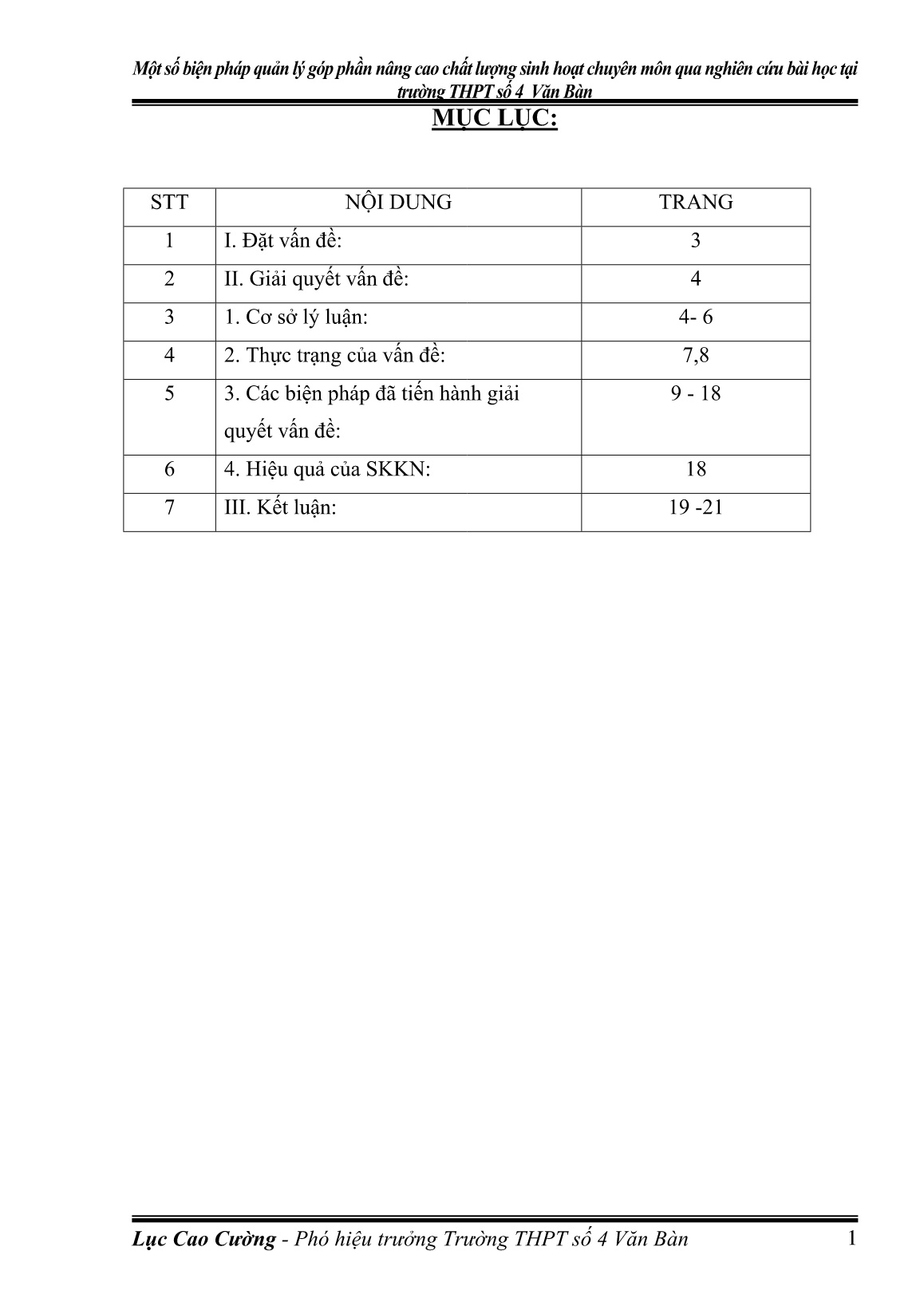 SKKN Một số biện pháp quản lí góp phần nâng cao chất lượng hoạt sinh hoạt chuyên môn qua nghiên cứu bài học tại trường THPT số 4 Văn Bàn trang 1 SKKN Một số biện pháp quản lí góp phần nâng cao chất lượng hoạt sinh hoạt chuyên môn qua nghiên cứu bài học tại trường THPT số 4 Văn Bàn trang 1