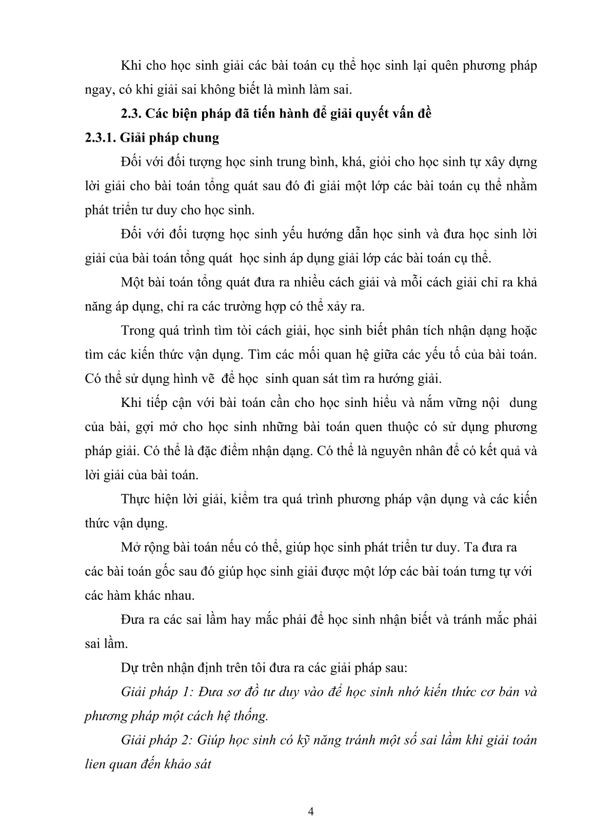 Sáng kiến kinh nghiệm Một số giải pháp giúp học sinh có kỹ năng giải bài toán liên quan đến khảo sát trang 4 Sáng kiến kinh nghiệm Một số giải pháp giúp học sinh có kỹ năng giải bài toán liên quan đến khảo sát trang 4
