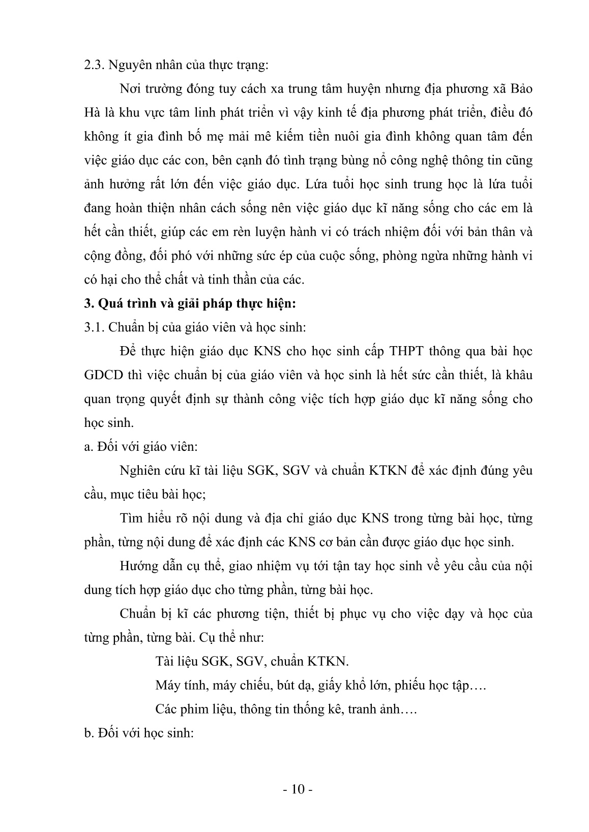 Sáng kiến kinh nghiệm Giáo dục kỹ năng sống cho học sinh THPT qua bài học Giáo dục công dân trang 10 Sáng kiến kinh nghiệm Giáo dục kỹ năng sống cho học sinh THPT qua bài học Giáo dục công dân trang 10