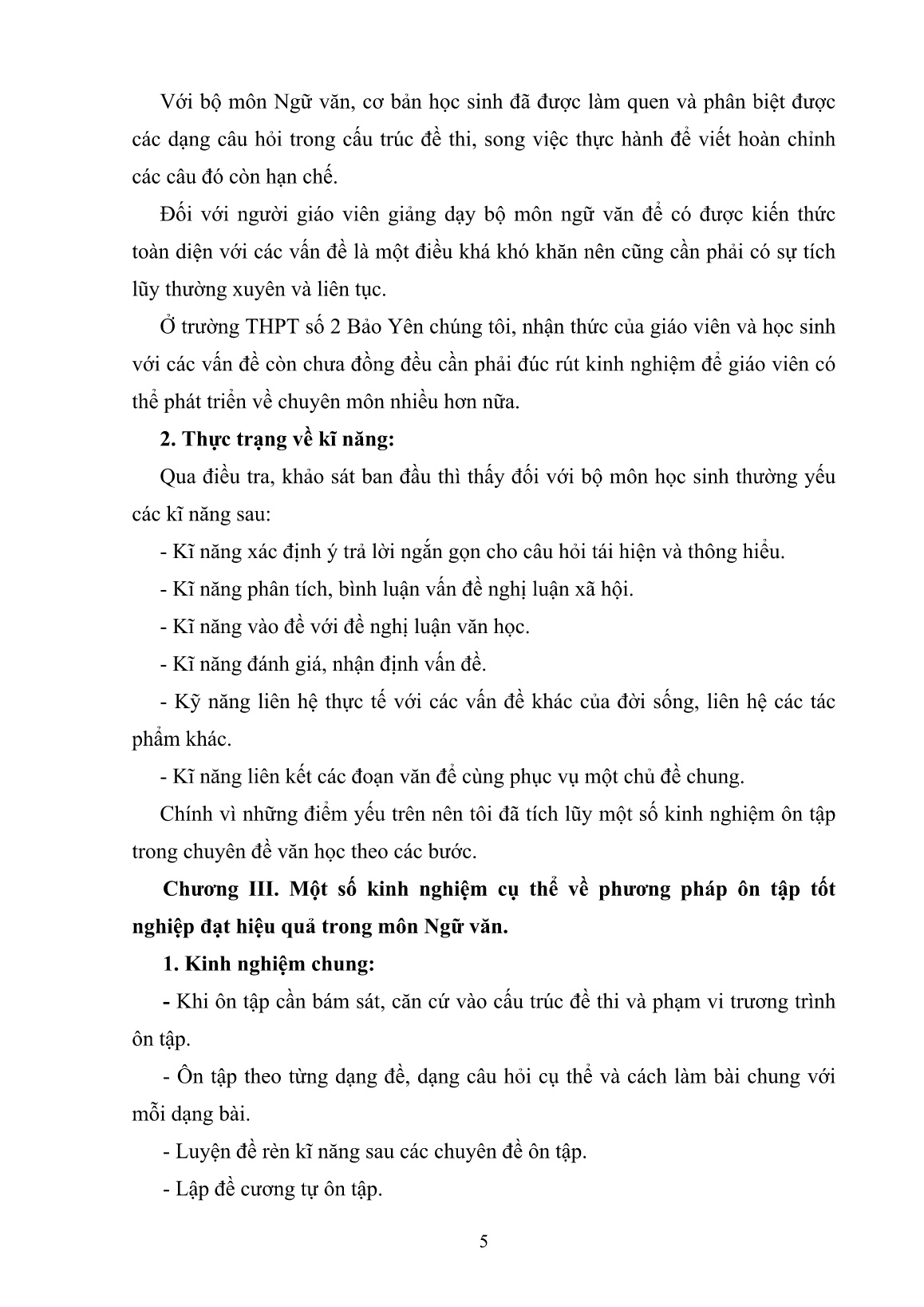 Sáng kiến kinh nghiệm Một vài kinh nghiệm ôn tốt nghiệp đạt hiệu quả trong môn Ngữ văn trang 5 Sáng kiến kinh nghiệm Một vài kinh nghiệm ôn tốt nghiệp đạt hiệu quả trong môn Ngữ văn trang 5