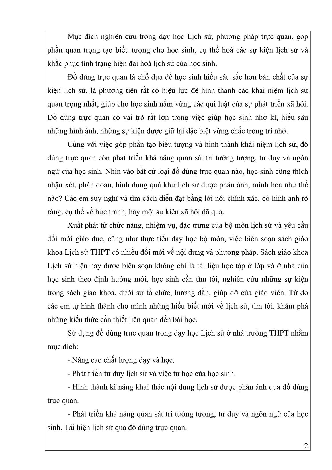 SKKN Sử dụng phương pháp đồ dùng trực quan trong giảng dạy môn Lịch sử Lớp 10 (Phần lịch sử Việt Nam từ nguồn gốc đến giữa thế kỉ XIX) ở nhà trường THPT trang 3 SKKN Sử dụng phương pháp đồ dùng trực quan trong giảng dạy môn Lịch sử Lớp 10 (Phần lịch sử Việt Nam từ nguồn gốc đến giữa thế kỉ XIX) ở nhà trường THPT trang 3