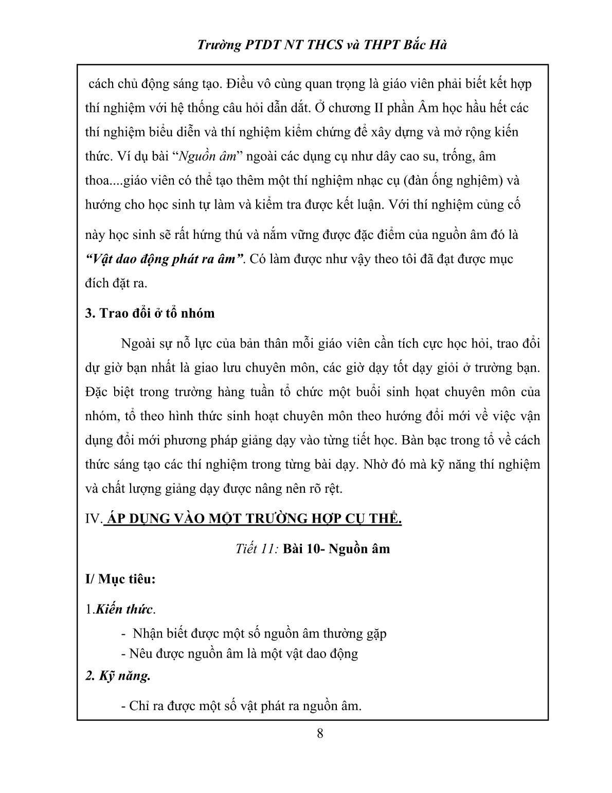 Sáng kiến kinh nghiệm Sử dụng thí nghiệm trong giảng dạy Vật lý 7 để có giờ dạy hiệu quả trang 8 Sáng kiến kinh nghiệm Sử dụng thí nghiệm trong giảng dạy Vật lý 7 để có giờ dạy hiệu quả trang 8