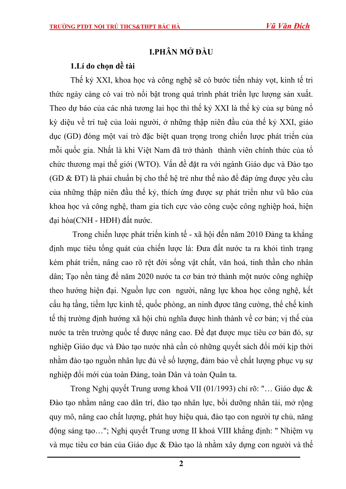 SKKN Quản lý hoạt động giáo dục ngoài giờ lên lớp trong trường PTDT nội trú Bắc Hà, thực trạng và giải pháp trang 2 SKKN Quản lý hoạt động giáo dục ngoài giờ lên lớp trong trường PTDT nội trú Bắc Hà, thực trạng và giải pháp trang 2