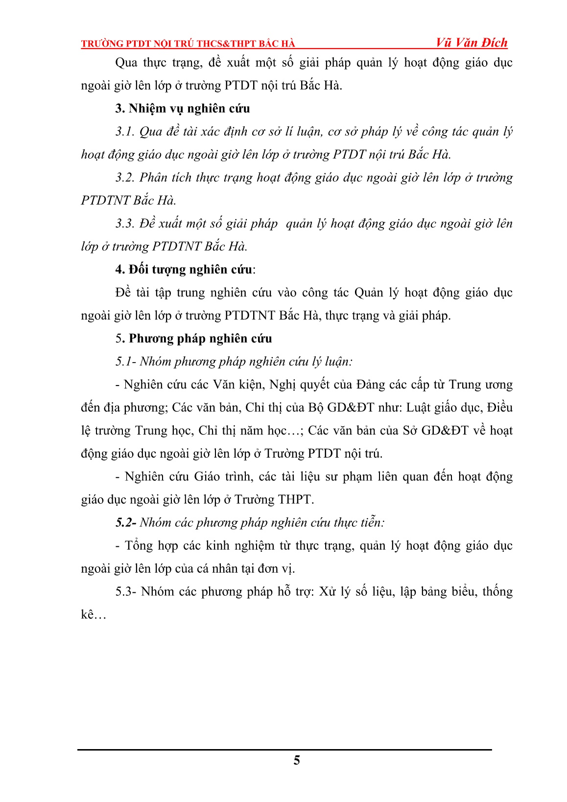 SKKN Quản lý hoạt động giáo dục ngoài giờ lên lớp trong trường PTDT nội trú Bắc Hà, thực trạng và giải pháp trang 5 SKKN Quản lý hoạt động giáo dục ngoài giờ lên lớp trong trường PTDT nội trú Bắc Hà, thực trạng và giải pháp trang 5