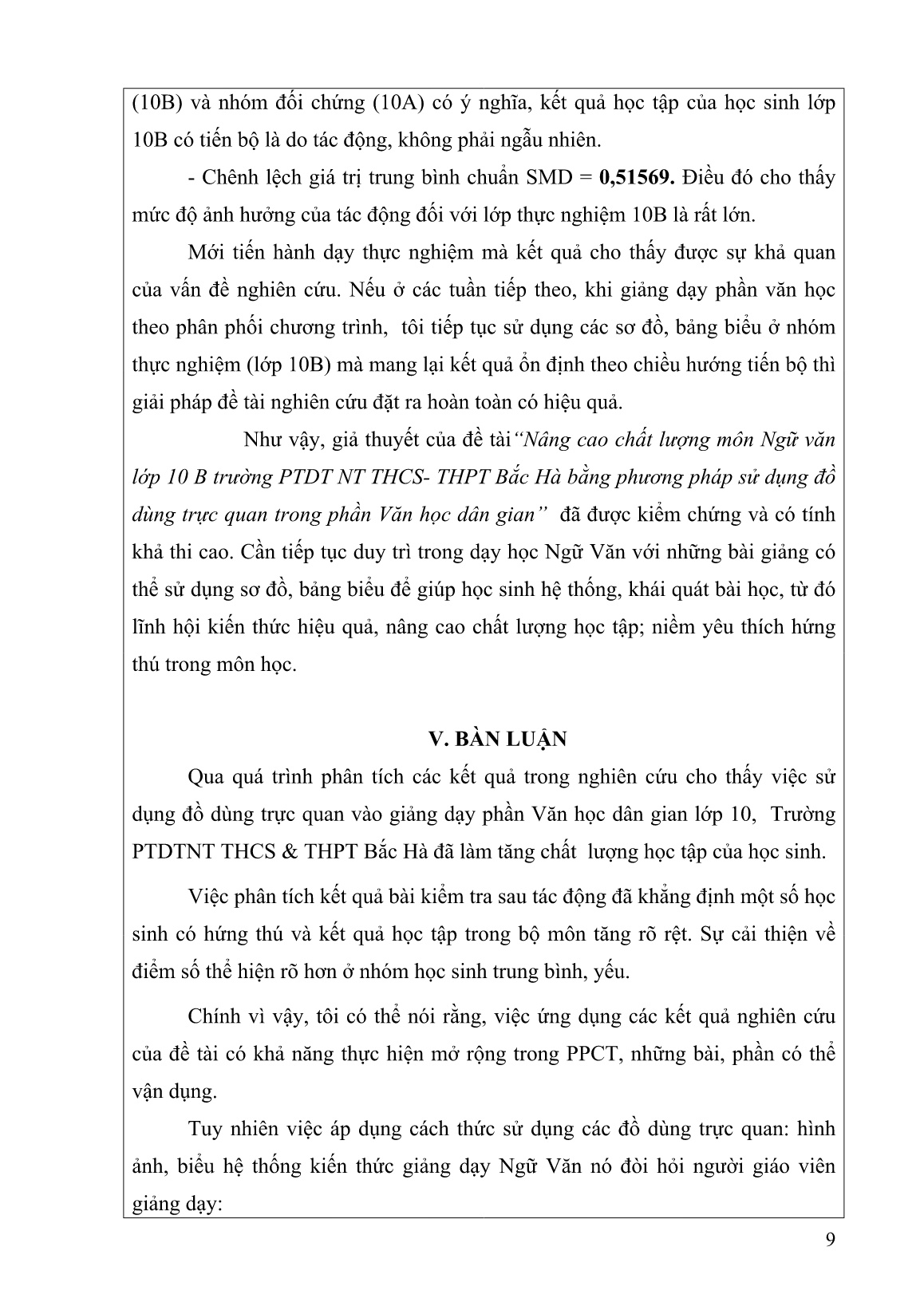 SKKN Nâng cao chất lượng môn Ngữ văn Lớp 10B trường PTDT NT THCS - THPT Bắc Hà qua phương pháp sử dụng đồ dùng trực quan trong phần Văn học dân gian trang 9 SKKN Nâng cao chất lượng môn Ngữ văn Lớp 10B trường PTDT NT THCS - THPT Bắc Hà qua phương pháp sử dụng đồ dùng trực quan trong phần Văn học dân gian trang 9