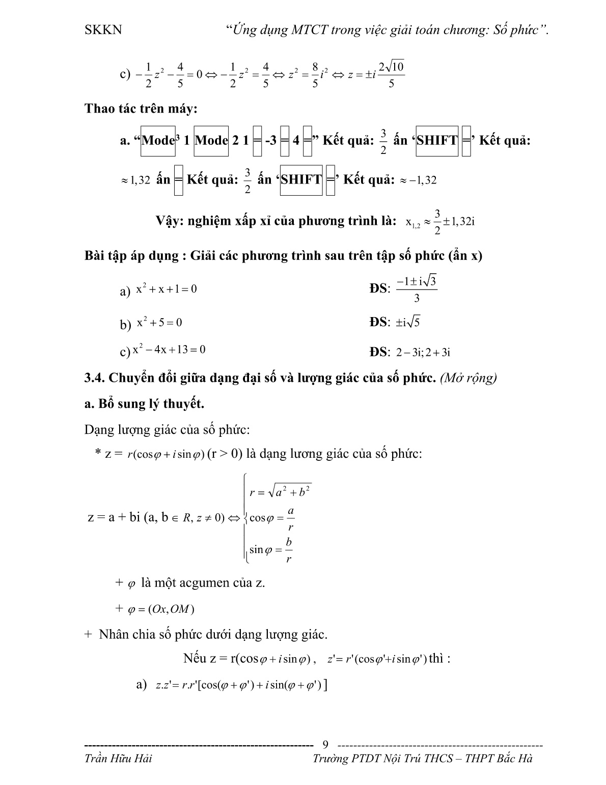 Sáng kiến kinh nghiệm Ứng dụng MTCT trong việc giải toán chương Số phức trang 7 Sáng kiến kinh nghiệm Ứng dụng MTCT trong việc giải toán chương Số phức trang 7