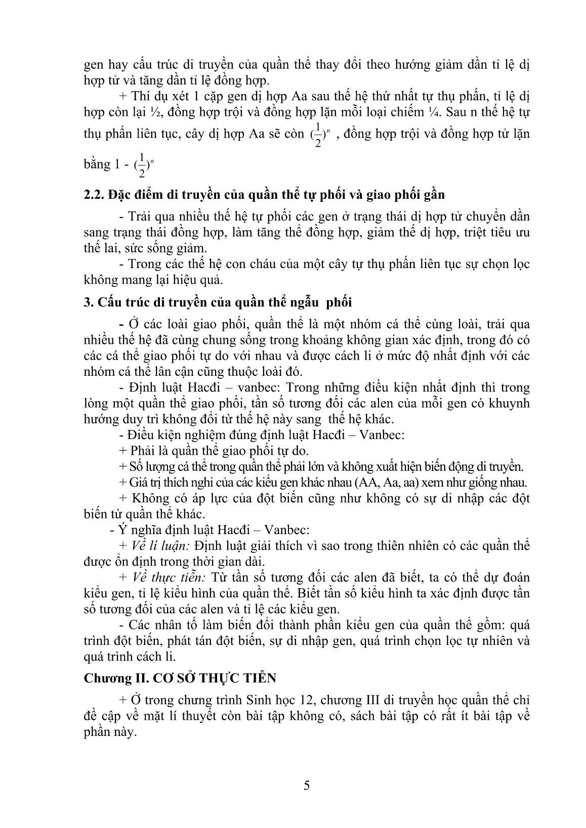 Sáng kiến kinh nghiệm Phương pháp giải một số dạng bài tập phần di truyền học quần thể trang 5 Sáng kiến kinh nghiệm Phương pháp giải một số dạng bài tập phần di truyền học quần thể trang 5