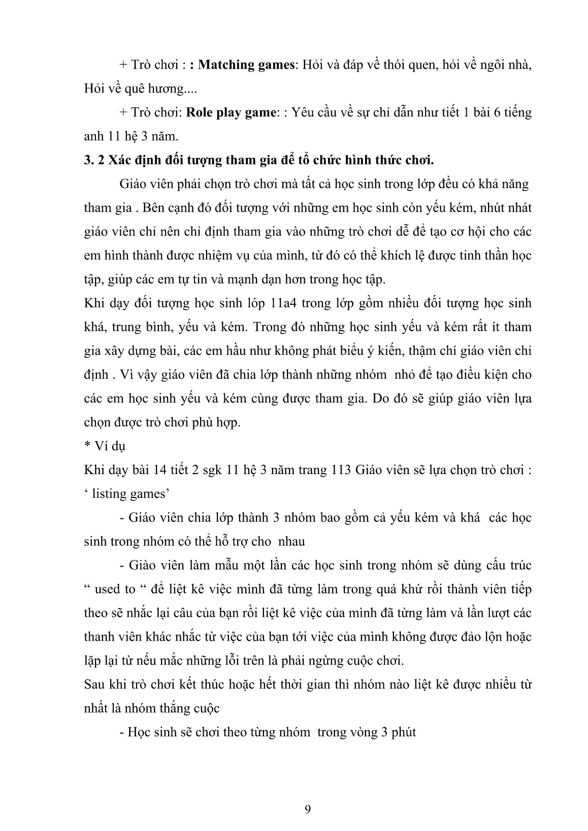 Sáng kiến kinh nghiệm Nâng cao hiệu quả giờ dạy Tiếng Anh thông qua các trò chơi Tiếng Anh trang 9