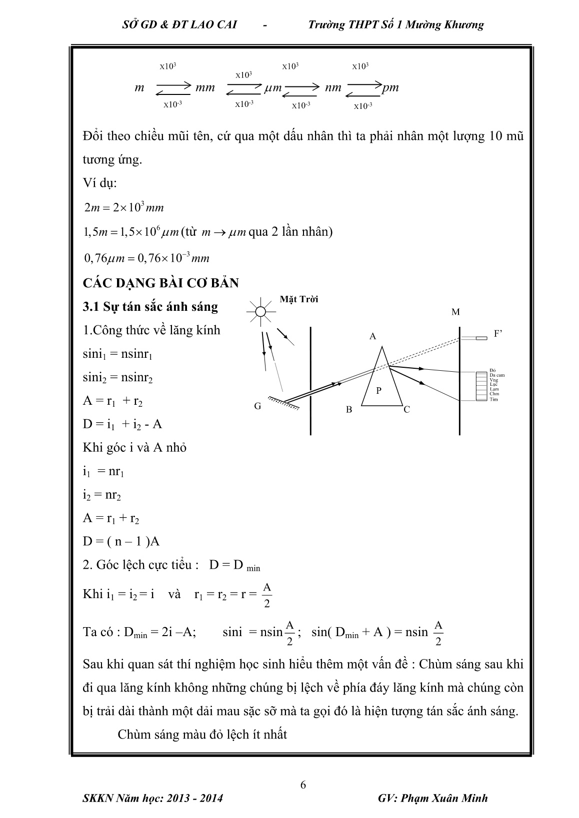 Sáng kiến kinh nghiệm Hướng dẫn học sinh Lớp 12 giải bài tập cơ bản về Sóng ánh sáng trang 6 Sáng kiến kinh nghiệm Hướng dẫn học sinh Lớp 12 giải bài tập cơ bản về Sóng ánh sáng trang 6