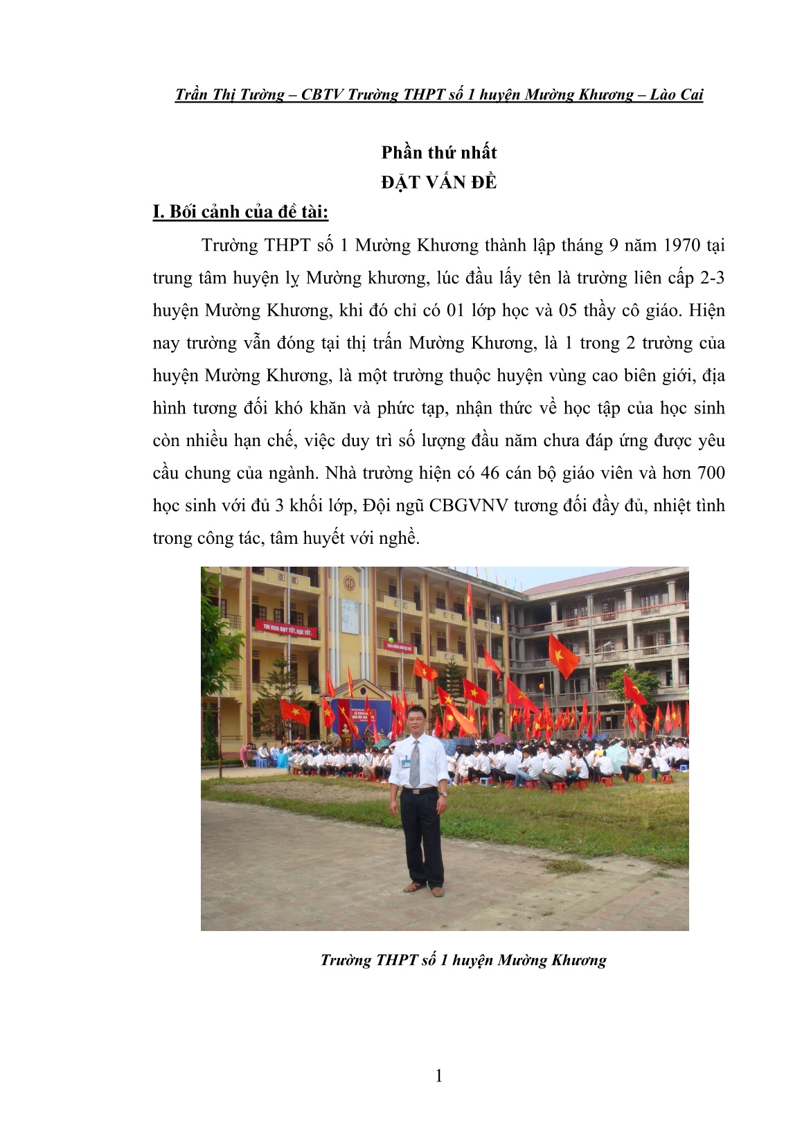 SKKN Một số kinh nghiệm thực hiện mô hình Thư viện trường học thân thiện tại trường THPT số 1 Mường Khương trang 1 SKKN Một số kinh nghiệm thực hiện mô hình Thư viện trường học thân thiện tại trường THPT số 1 Mường Khương trang 1