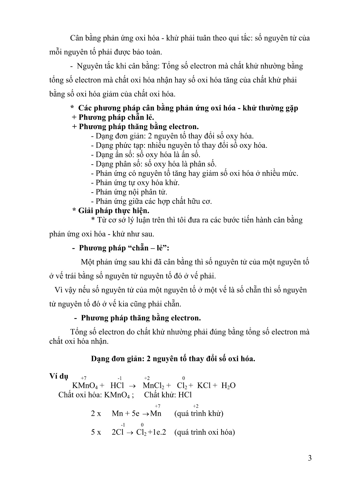 Mô tả Sáng kiến Cân bằng phản ứng oxi hóa - Khử trang 3