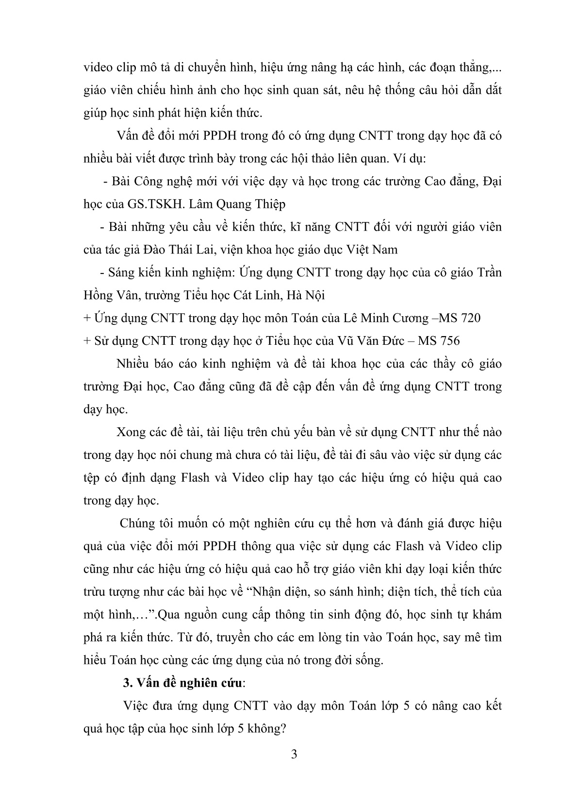 SKKN Nâng cao hiệu quả dạy và học phần hình học môn Toán Lớp 5 bằng việc sử dụng công nghệ thông tin trang 3 SKKN Nâng cao hiệu quả dạy và học phần hình học môn Toán Lớp 5 bằng việc sử dụng công nghệ thông tin trang 3