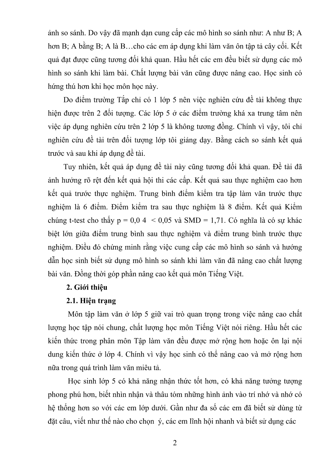Sáng kiến kinh nghiệm Biện pháp giúp học sinh Lớp 5 biết sử dụng mô hình so sánh khi làm văn tả cây cối trang 2 Sáng kiến kinh nghiệm Biện pháp giúp học sinh Lớp 5 biết sử dụng mô hình so sánh khi làm văn tả cây cối trang 2