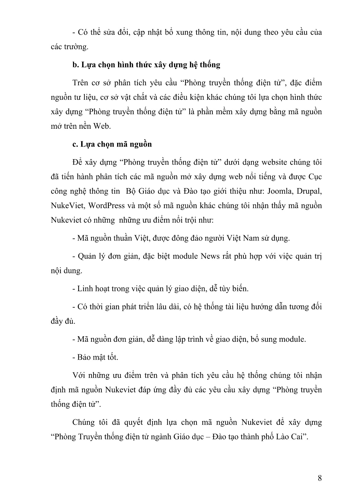 SKKN Ứng dụng mã nguồn mở xây dựng Phòng truyền thống điện tử Ngành Giáo dục - Đào tạo Thành phố Lào Cai trang 8 SKKN Ứng dụng mã nguồn mở xây dựng Phòng truyền thống điện tử Ngành Giáo dục - Đào tạo Thành phố Lào Cai trang 8