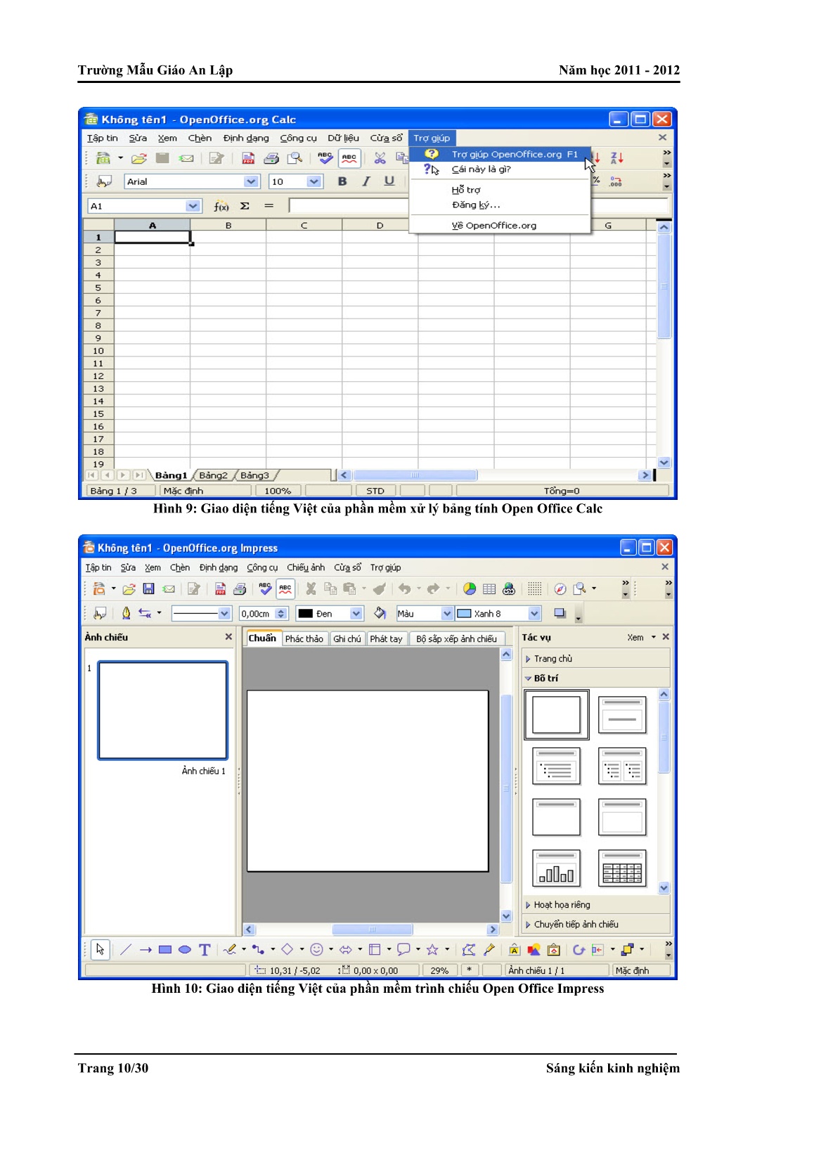 Sáng kiến kinh nghiệm Ứng dụng phần mềm Open Office Calc làm Sổ theo dõi nhóm trẻ trang 10 Sáng kiến kinh nghiệm Ứng dụng phần mềm Open Office Calc làm Sổ theo dõi nhóm trẻ trang 10