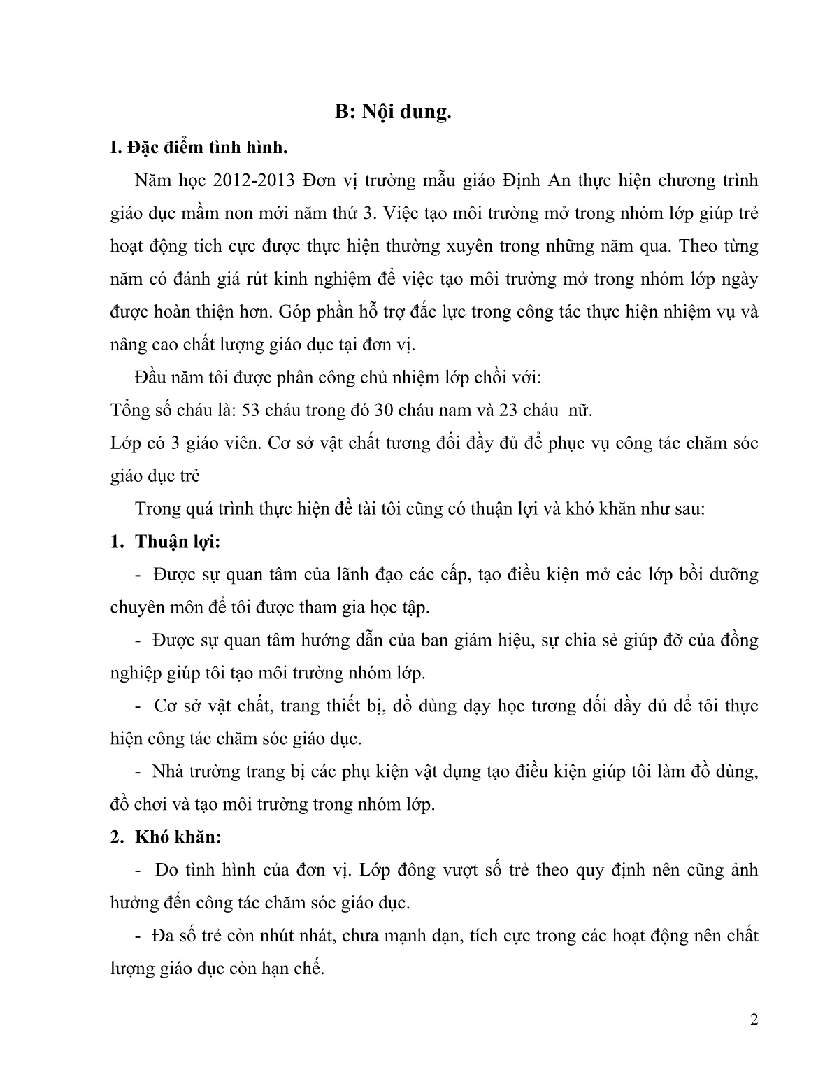 SKKN Kinh nghiệm tạo môi trường mở trong nhóm lớp, giúp trẻ lớp Chồi hoạt động tích cực trang 2 SKKN Kinh nghiệm tạo môi trường mở trong nhóm lớp, giúp trẻ lớp Chồi hoạt động tích cực trang 2