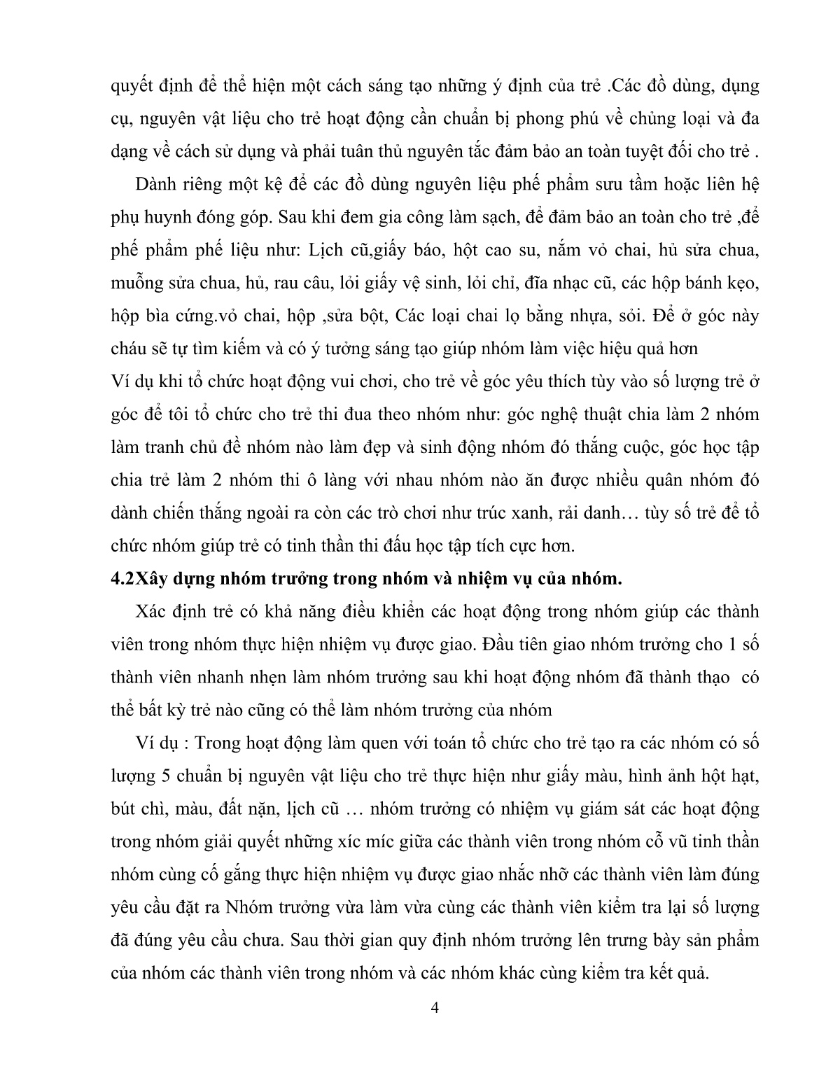 SKKN Kinh nghiệm tổ chức cho trẻ hoạt động theo nhóm phát huy tính tích cực ở trẻ lớp Lá trang 4 SKKN Kinh nghiệm tổ chức cho trẻ hoạt động theo nhóm phát huy tính tích cực ở trẻ lớp Lá trang 4