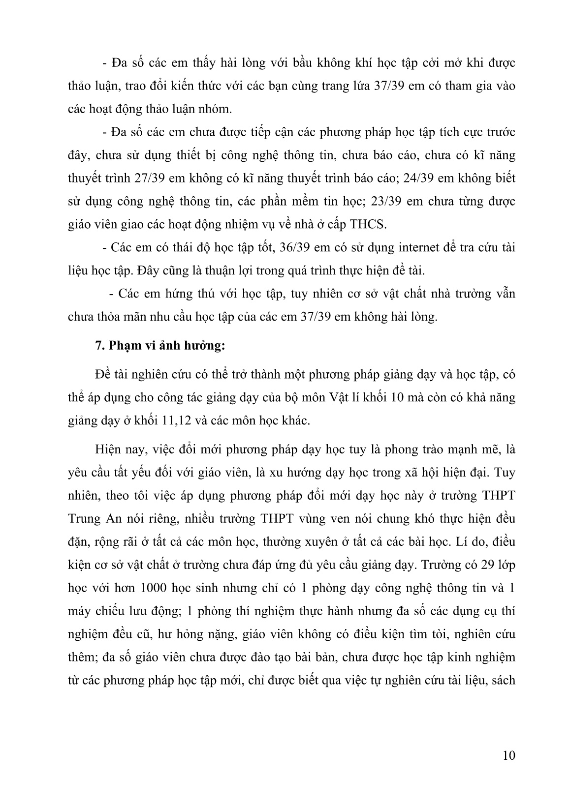 Mô tả Sáng kiến Kết hợp các biện pháp dạy và học tích cực trong giảng dạy chương Động lực học chất điểm ở chương trình Vật lí 10 trang 10