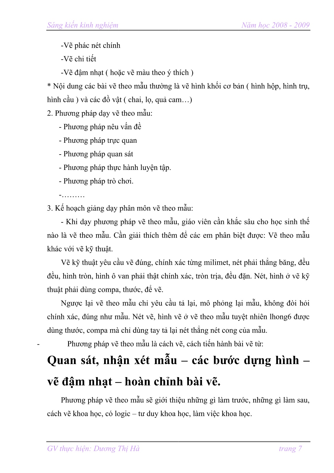 SKKN Kinh nghiệm dạy và học tốt phân môn Vẽ theo mẫu ở Lớp 5 trường TH Định Hiệp trang 7 SKKN Kinh nghiệm dạy và học tốt phân môn Vẽ theo mẫu ở Lớp 5 trường TH Định Hiệp trang 7