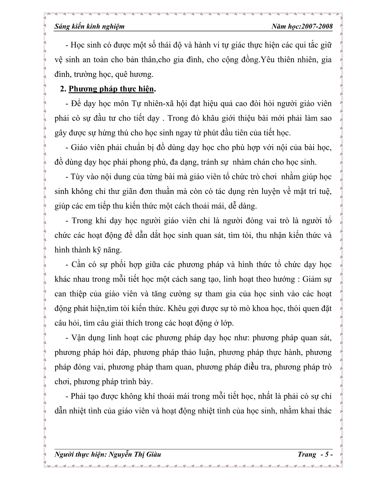 Sáng kiến kinh nghiệm Một số phương pháp để dạy tốt môn Tự nhiên xã hội Lớp 1 trang 5 Sáng kiến kinh nghiệm Một số phương pháp để dạy tốt môn Tự nhiên xã hội Lớp 1 trang 5