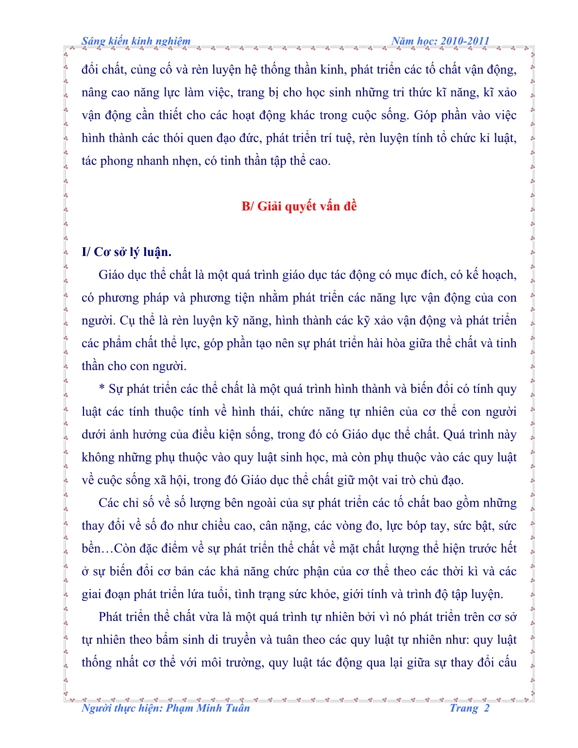 Sáng kiến kinh nghiệm Một số biện pháp phát triển thể lực để nâng cao sức khỏe cho học sinh Lớp 5 trang 2 Sáng kiến kinh nghiệm Một số biện pháp phát triển thể lực để nâng cao sức khỏe cho học sinh Lớp 5 trang 2