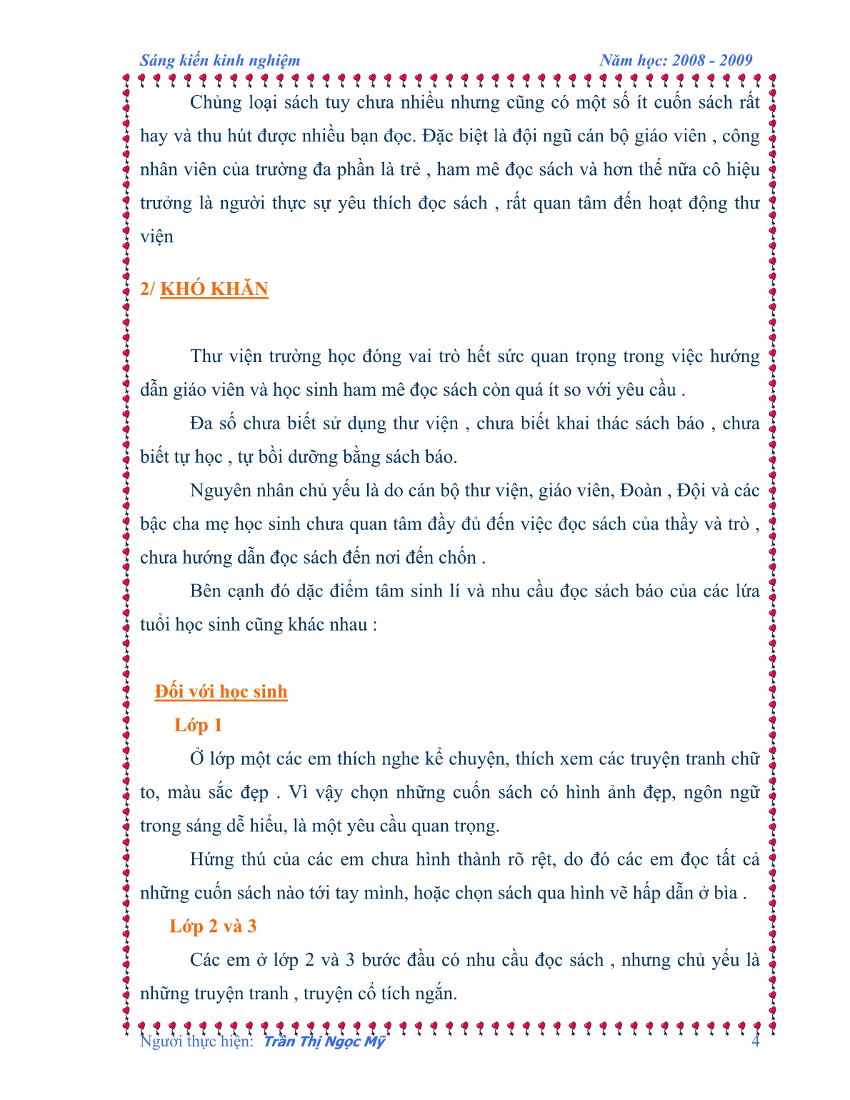 Sáng kiến kinh nghiệm Một số giải pháp thu hút bạn đọc đến với thư viện trang 4